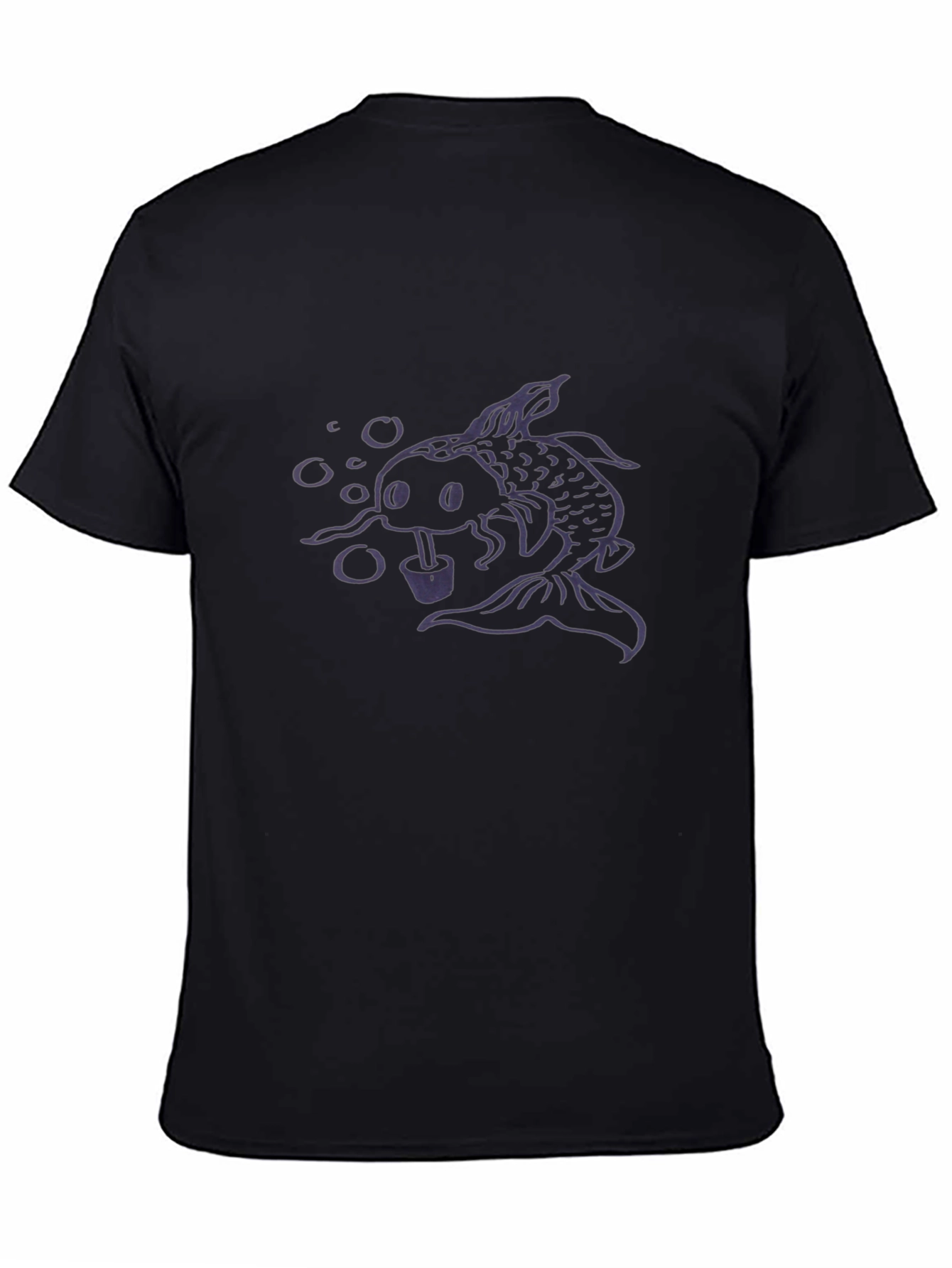 Koi Fish Bubble Tea Graphic Tee - Black