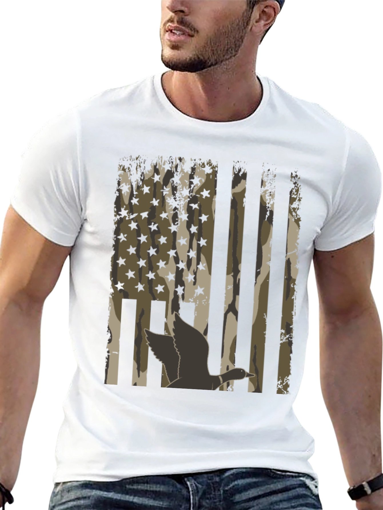 Duck Camo USA Flag T-Shirt
