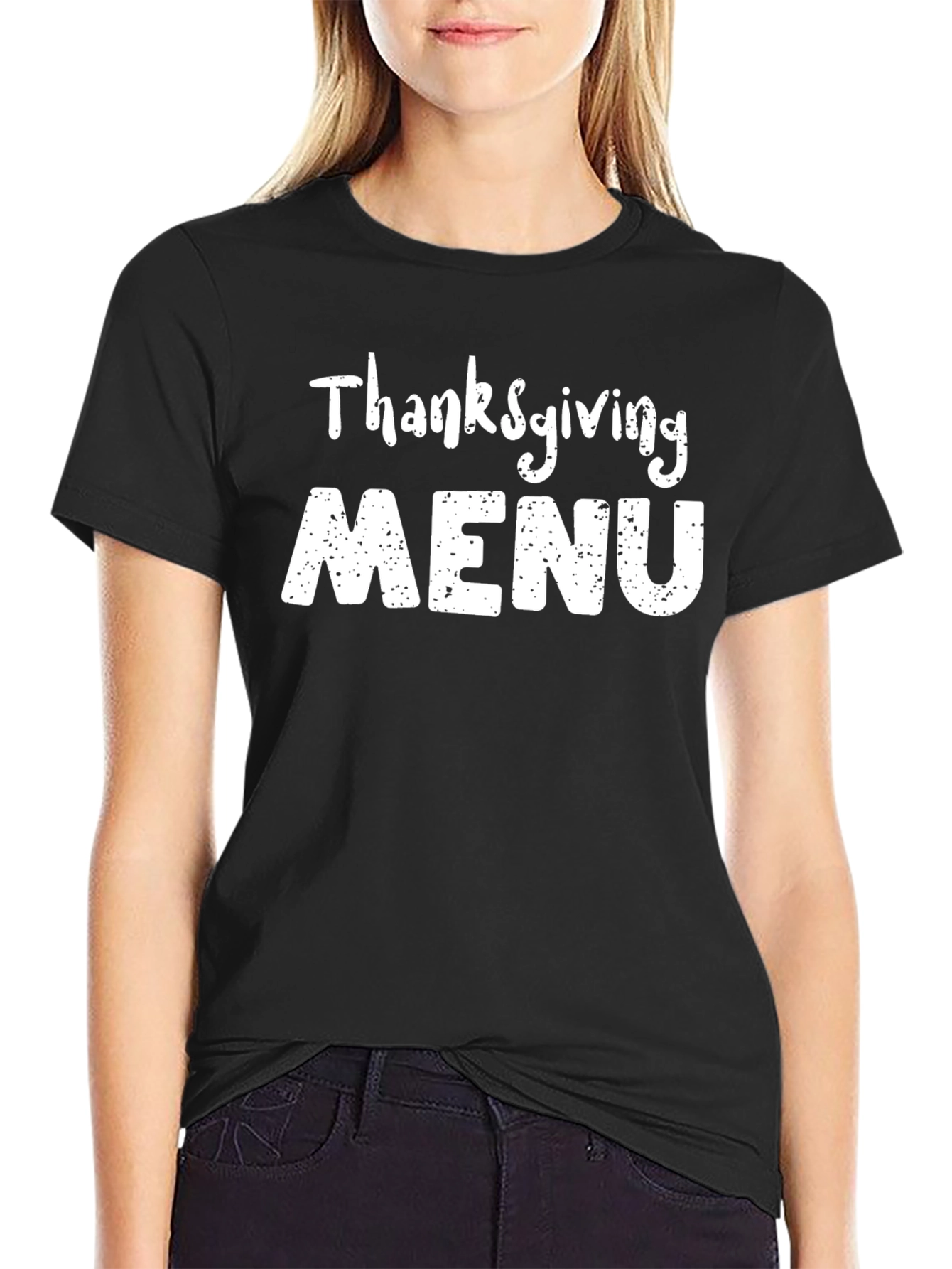 Thanksgiving Menu Black T-Shirt Holiday Apparel