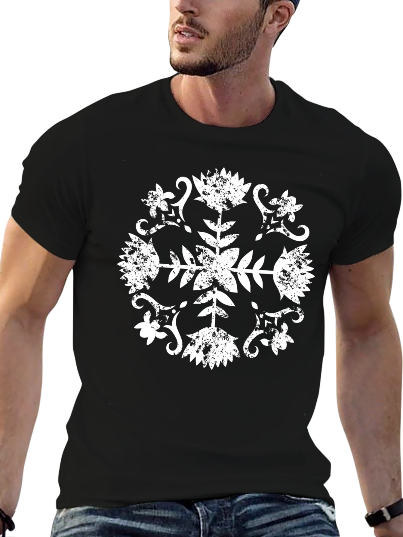 Distressed Floral Graphic Tee