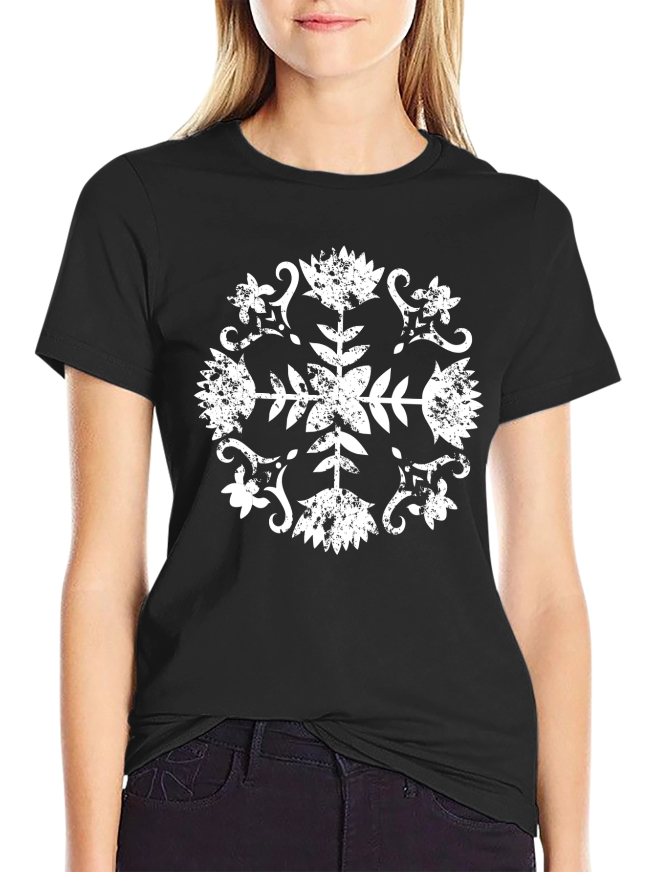 Distressed Floral Graphic Tee