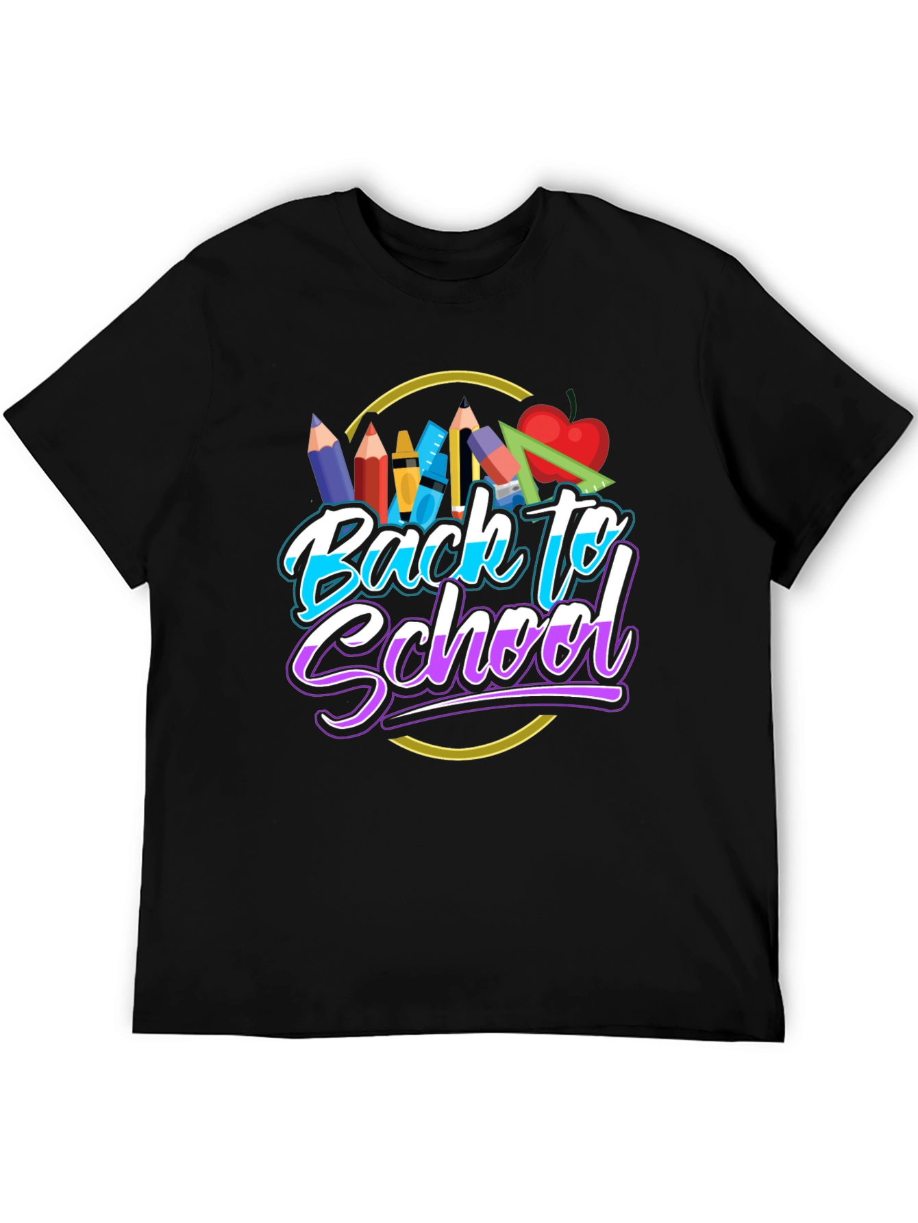 Back to School Graphic T-Shirt - Black