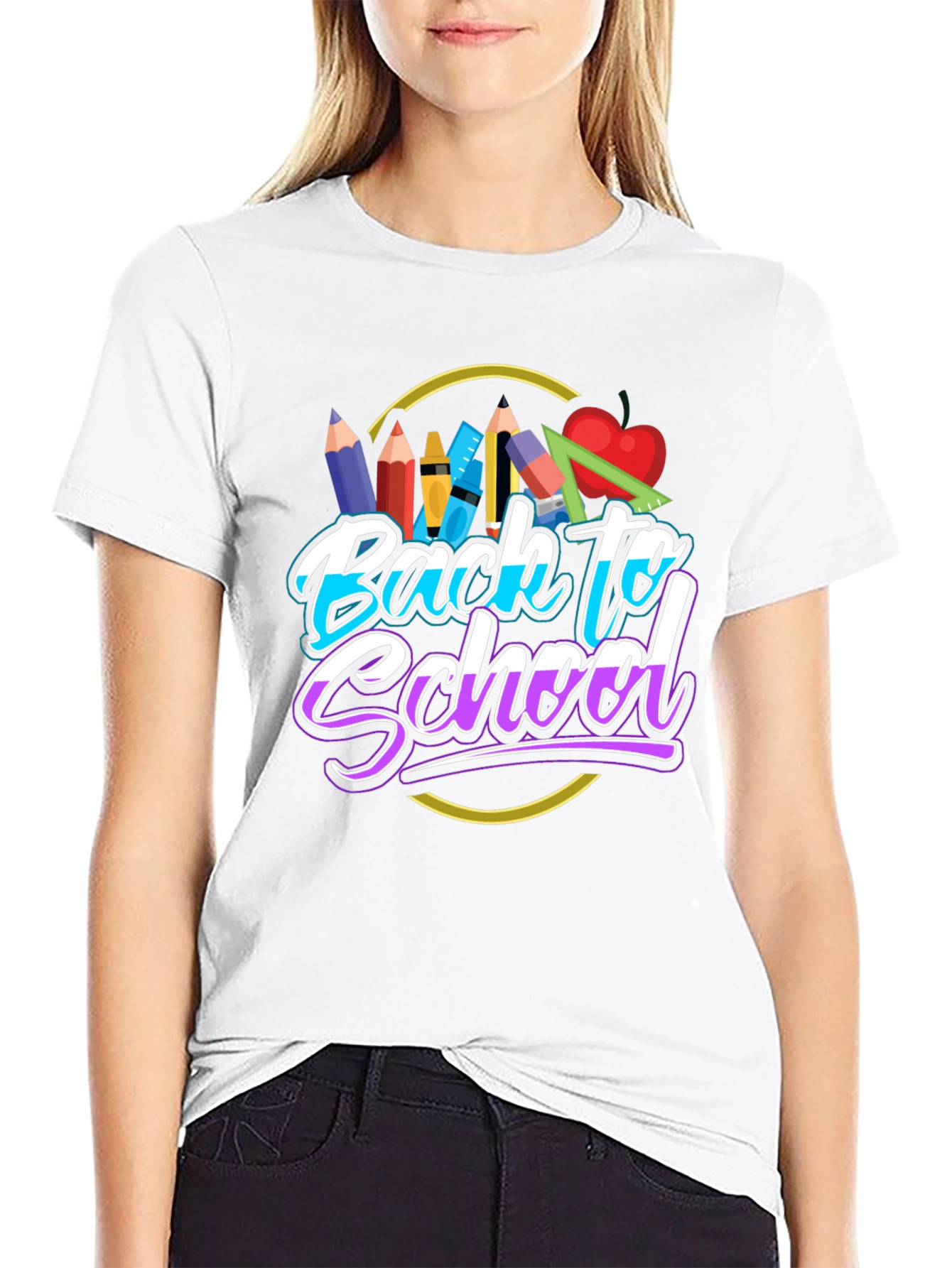 Back to School Graphic T-Shirt - Black