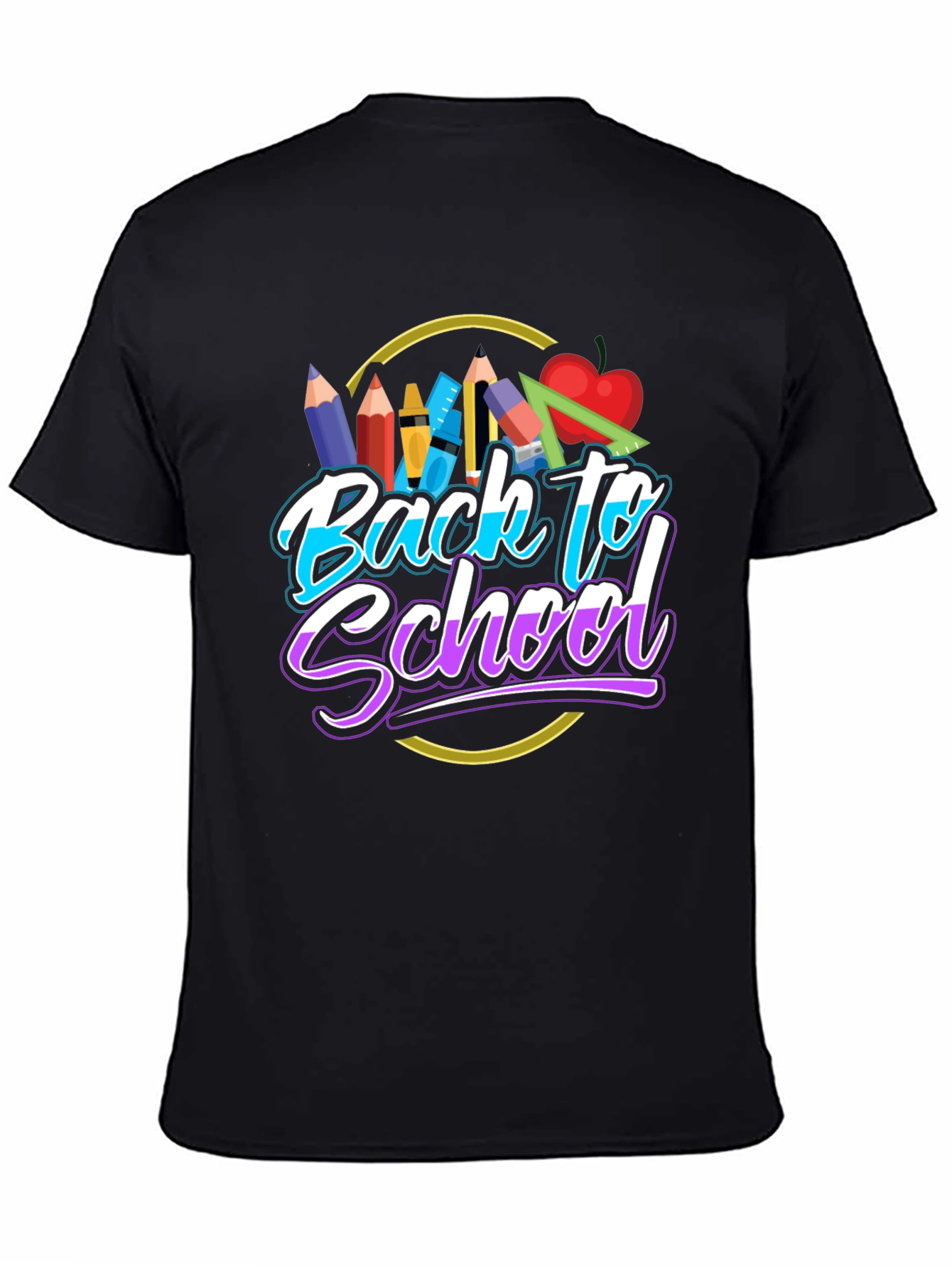 Back to School Graphic T-Shirt - Black