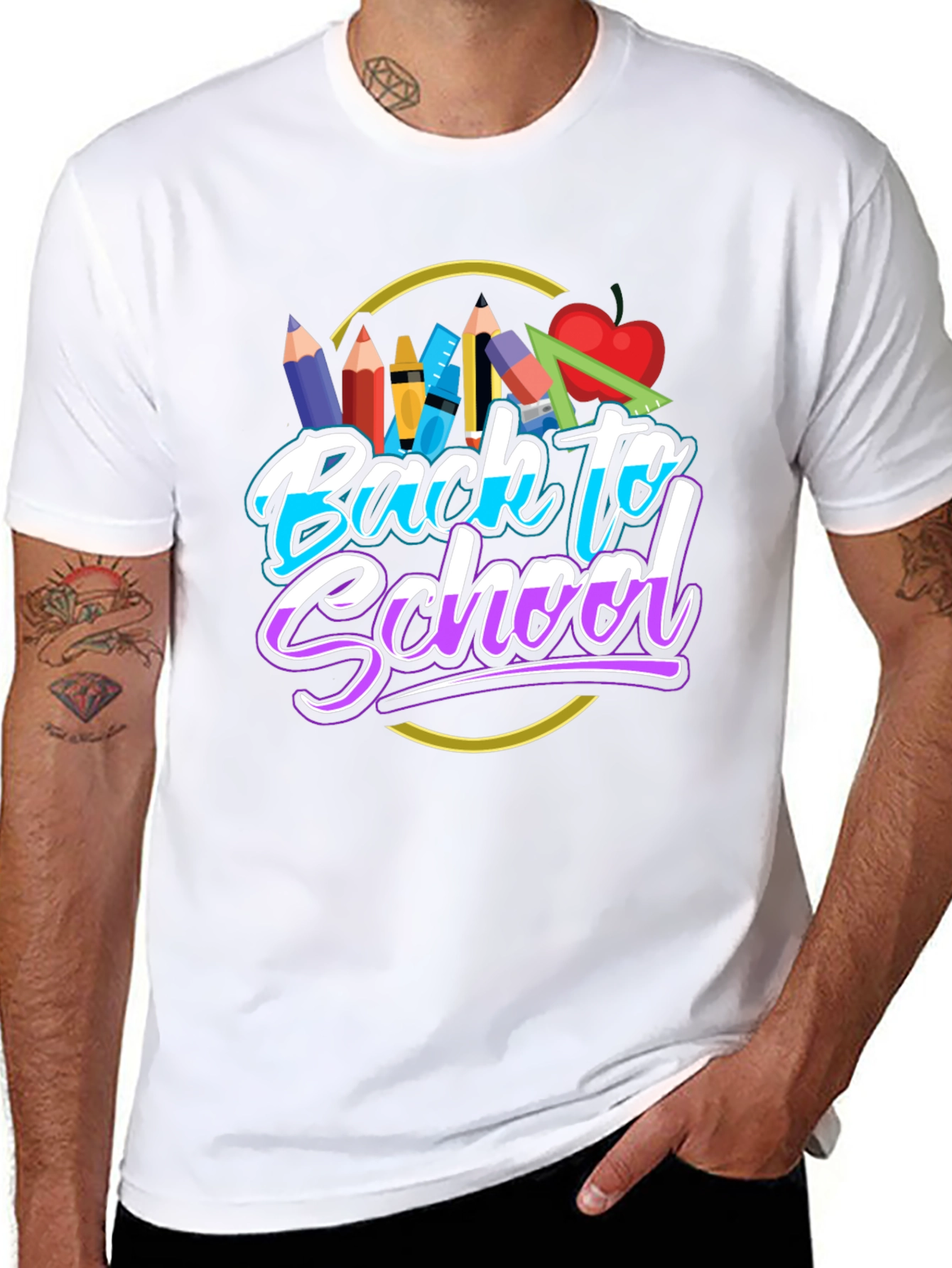 Back to School Graphic T-Shirt - Black