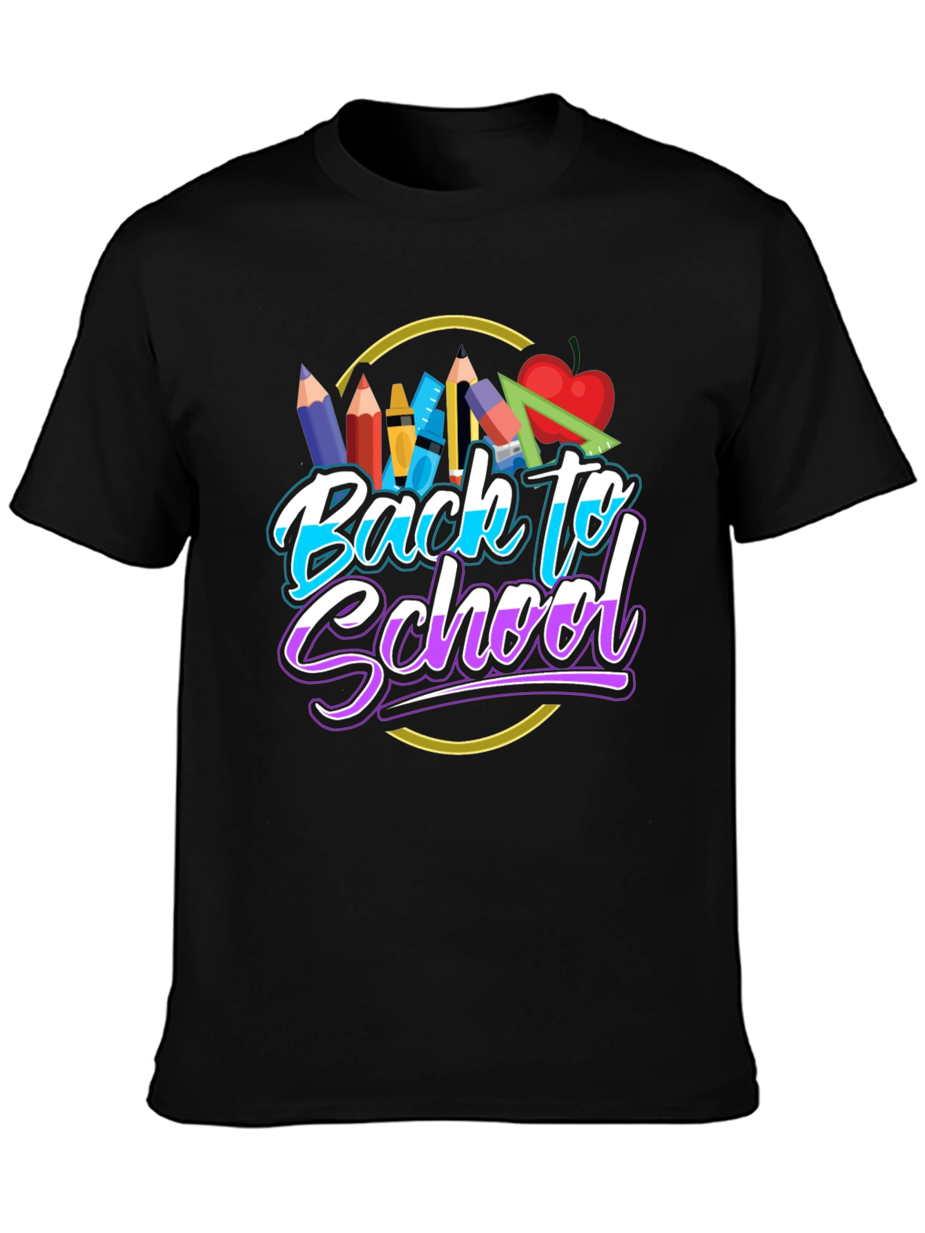 Back to School Graphic T-Shirt - Black