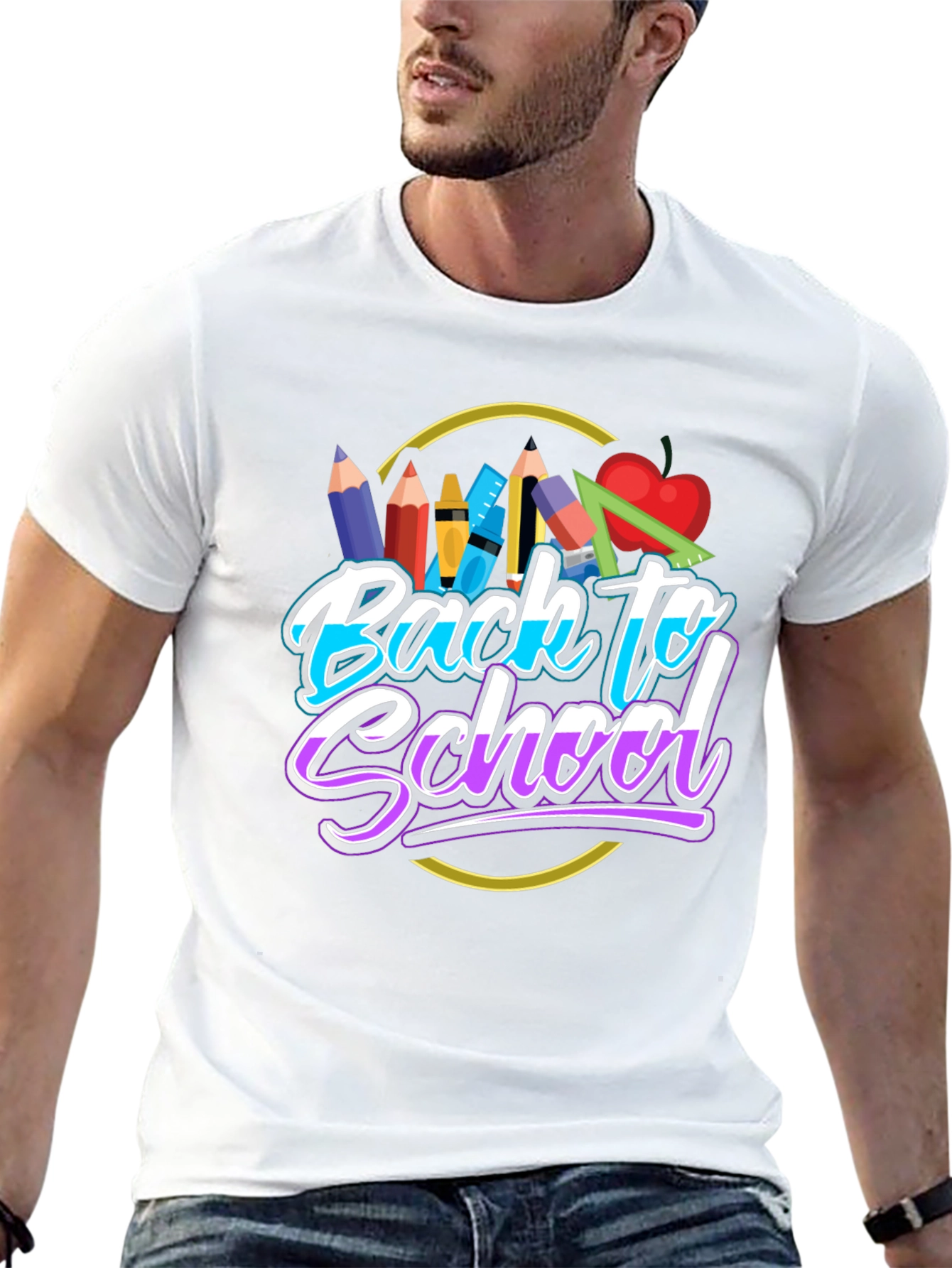 Back to School Graphic T-Shirt - Black