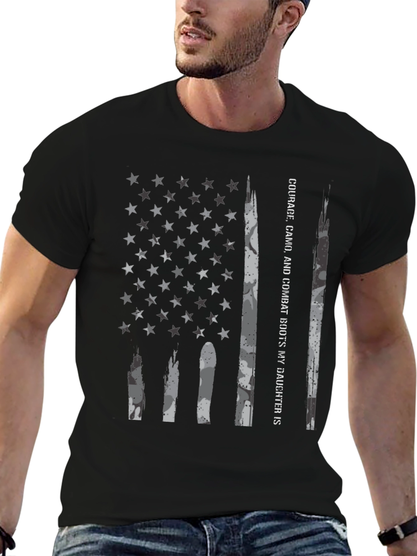 Courage Camo Daughter American Flag T-Shirt