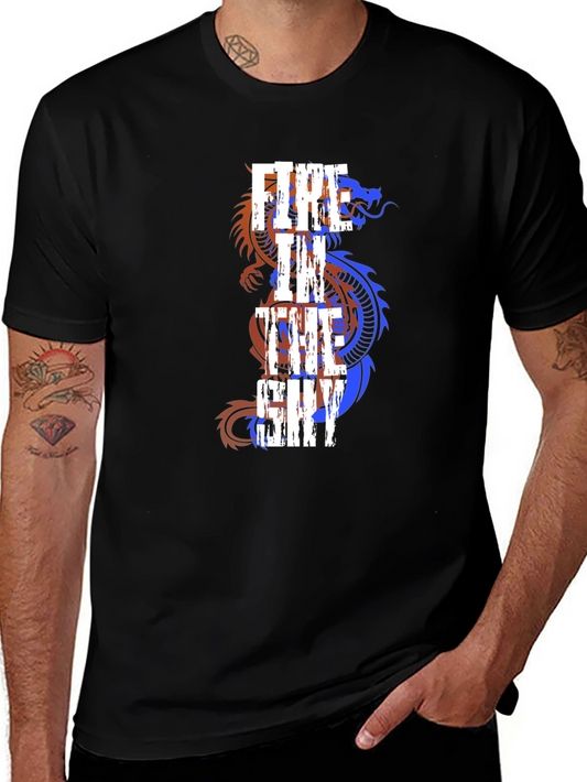 Fire in the Sky Dragon Graphic T-Shirt