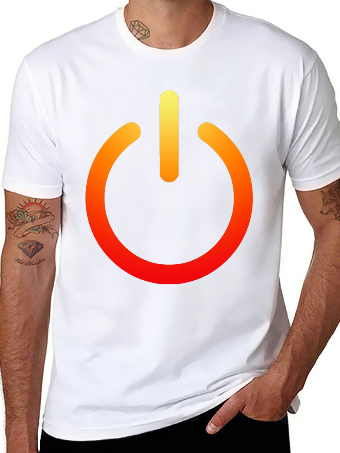 Power On Black Tee - Bold Graphic T-Shirt