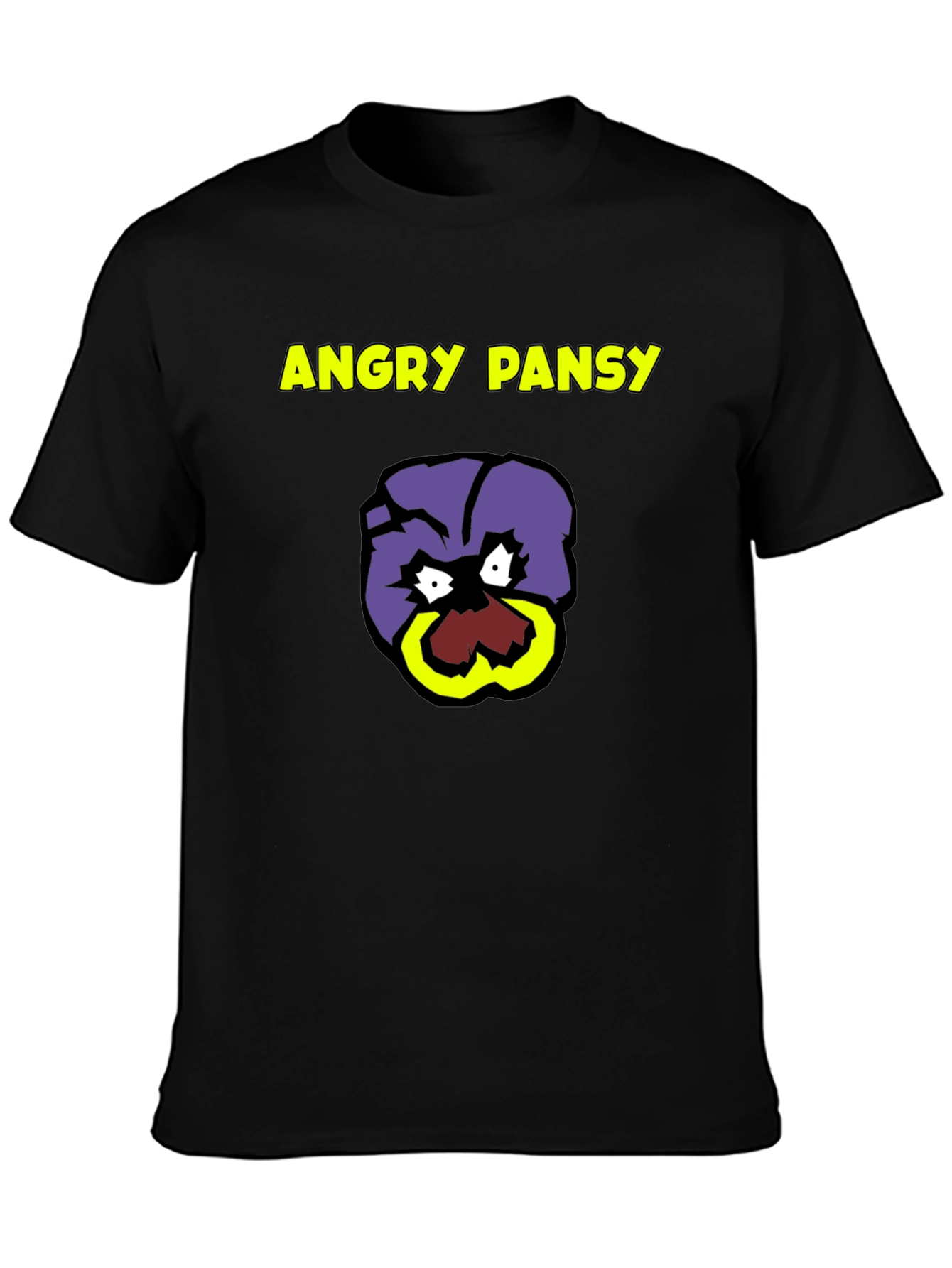 Angry Pansy Graphic Tee - Bold Humor T-Shirt
