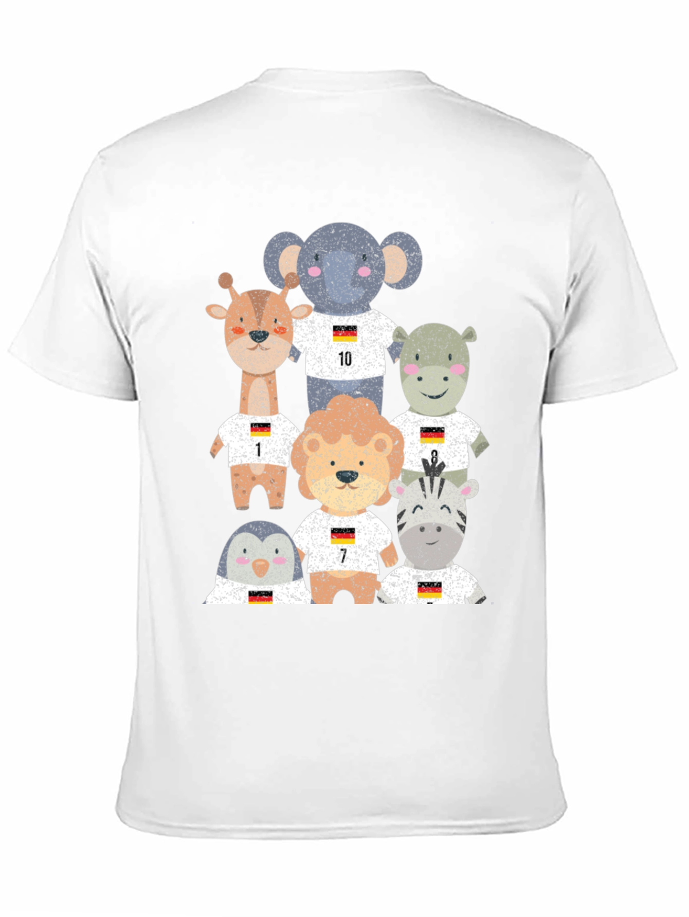 Animal Soccer Team Black Graphic T-Shirt