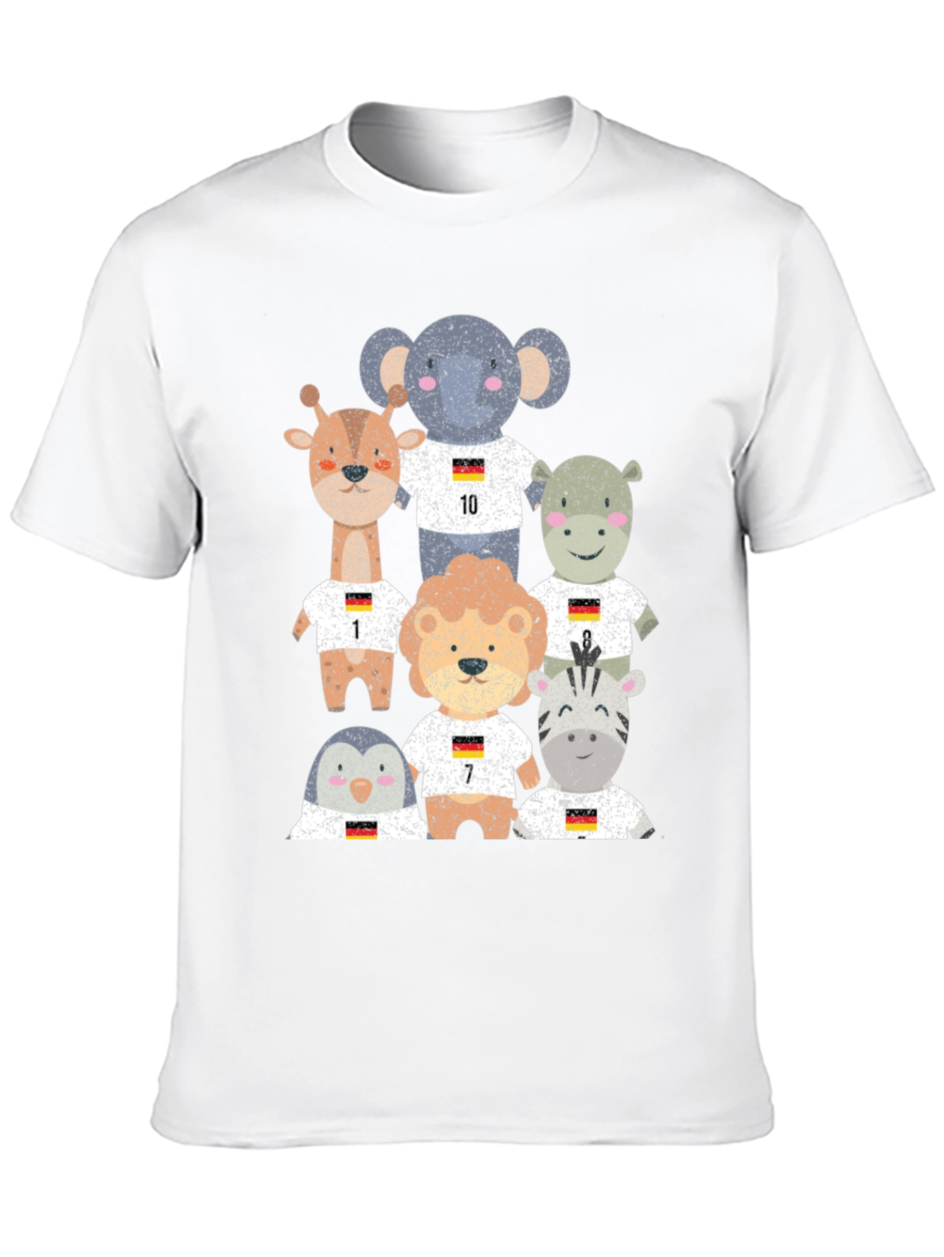 Animal Soccer Team Black Graphic T-Shirt