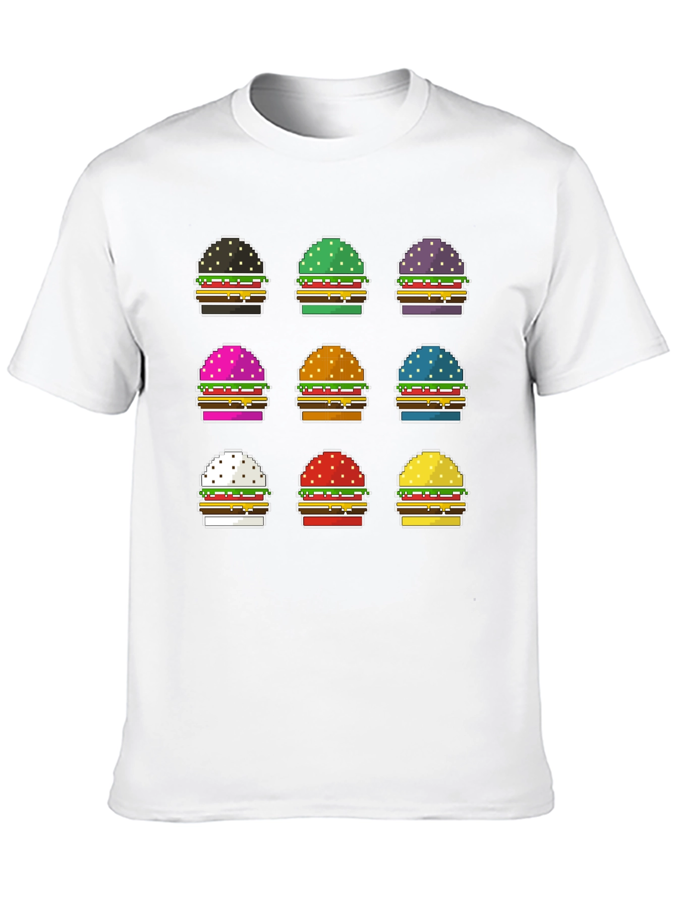 Pixel Burger Graphic Tee - Funky Foodie Fashion