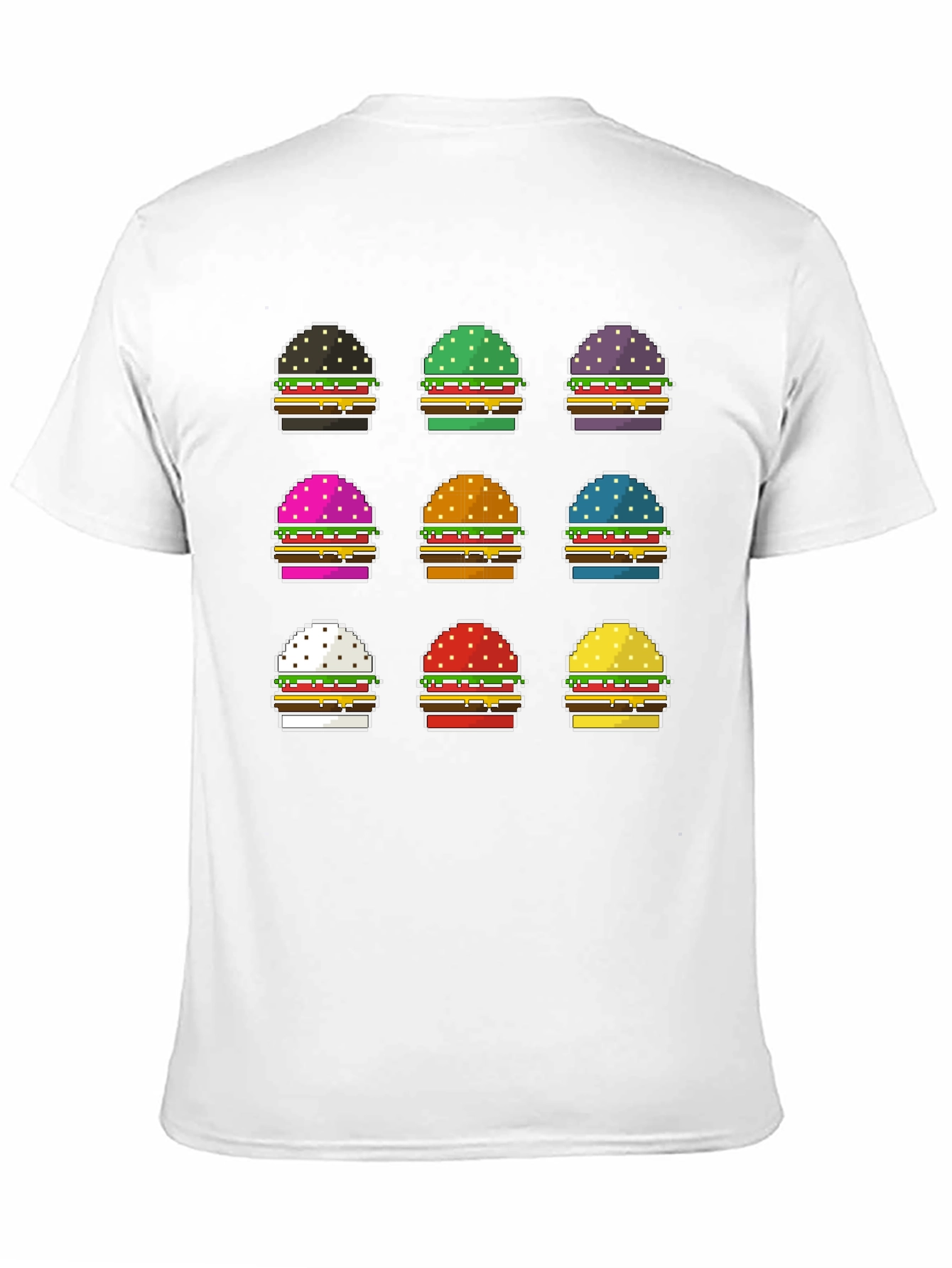 Pixel Burger Graphic Tee - Funky Foodie Fashion