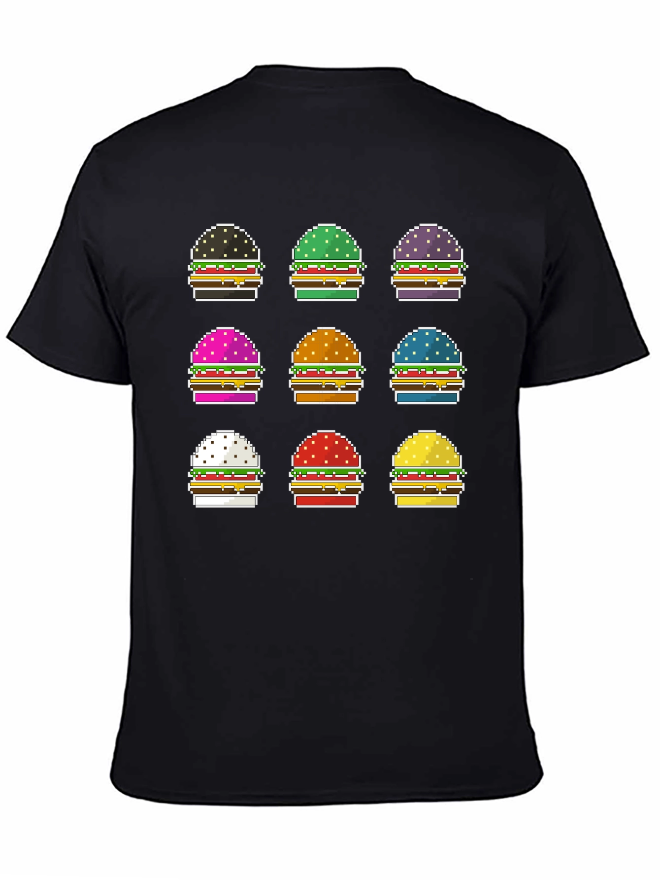 Pixel Burger Graphic Tee - Funky Foodie Fashion