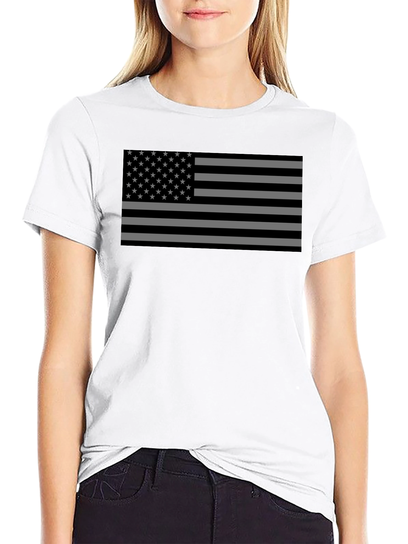 Black USA Flag Graphic T-Shirt - Patriotic Tee