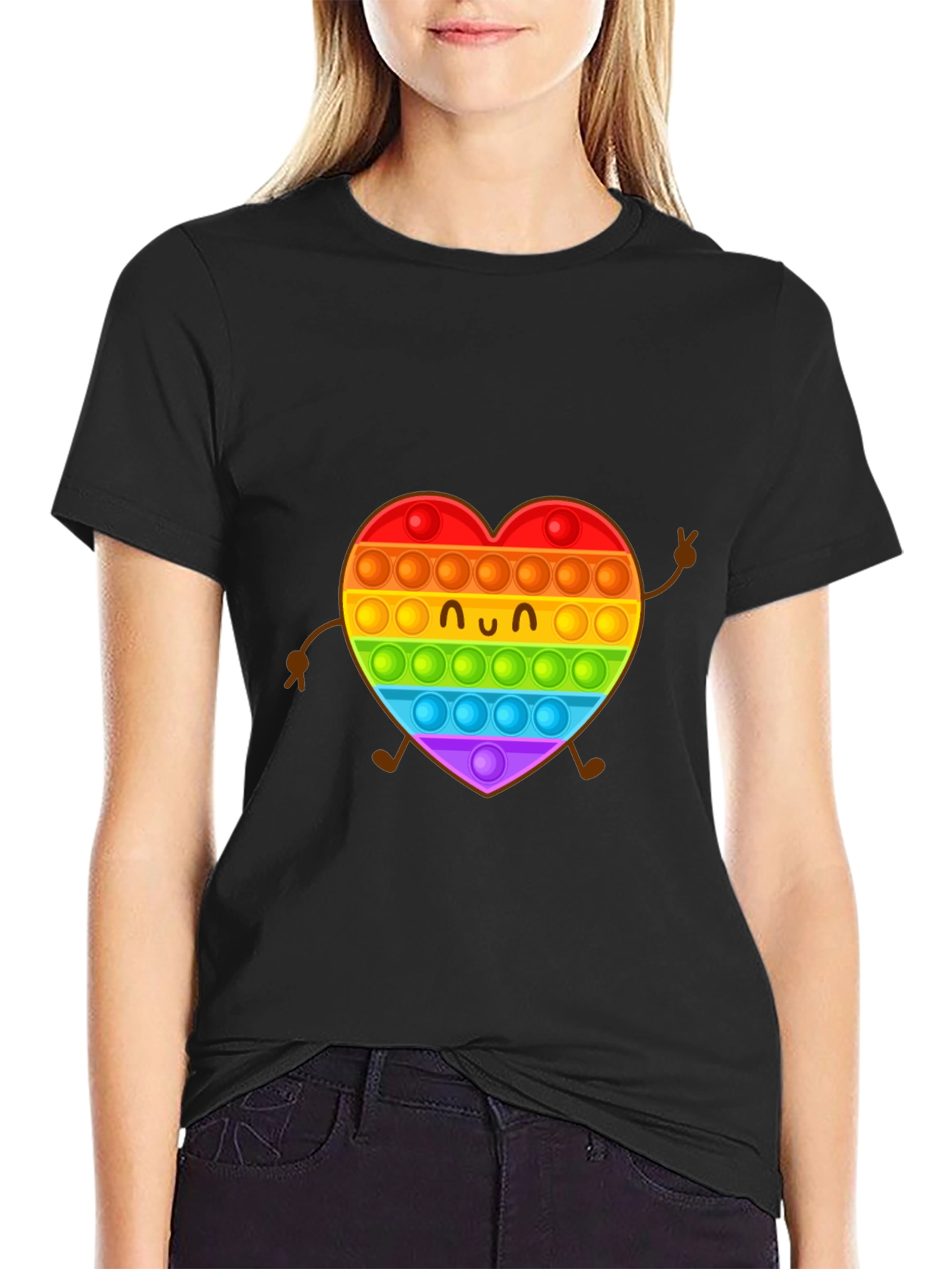 Rainbow Heart Pop It Fidget T-Shirt