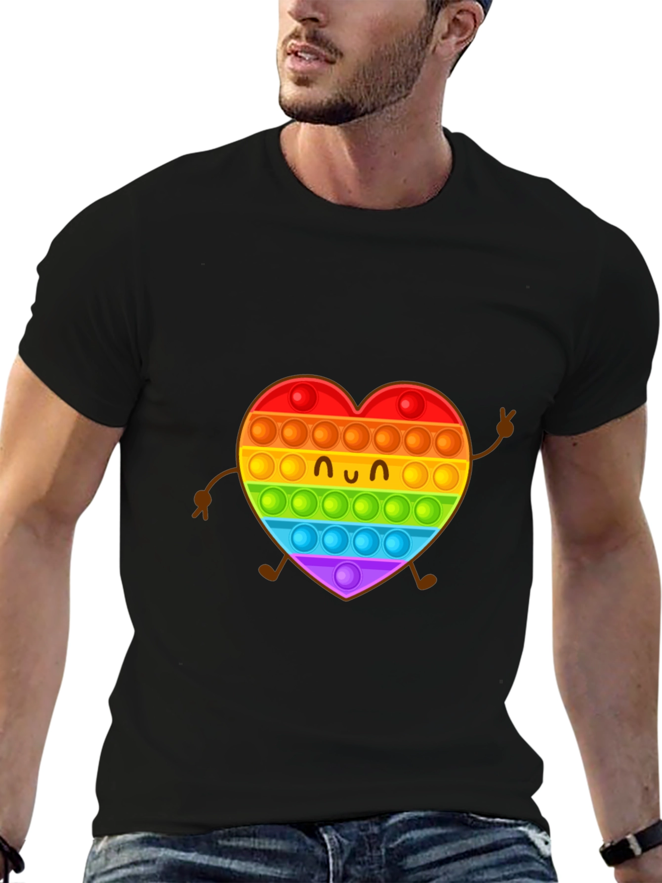 Rainbow Heart Pop It Fidget T-Shirt
