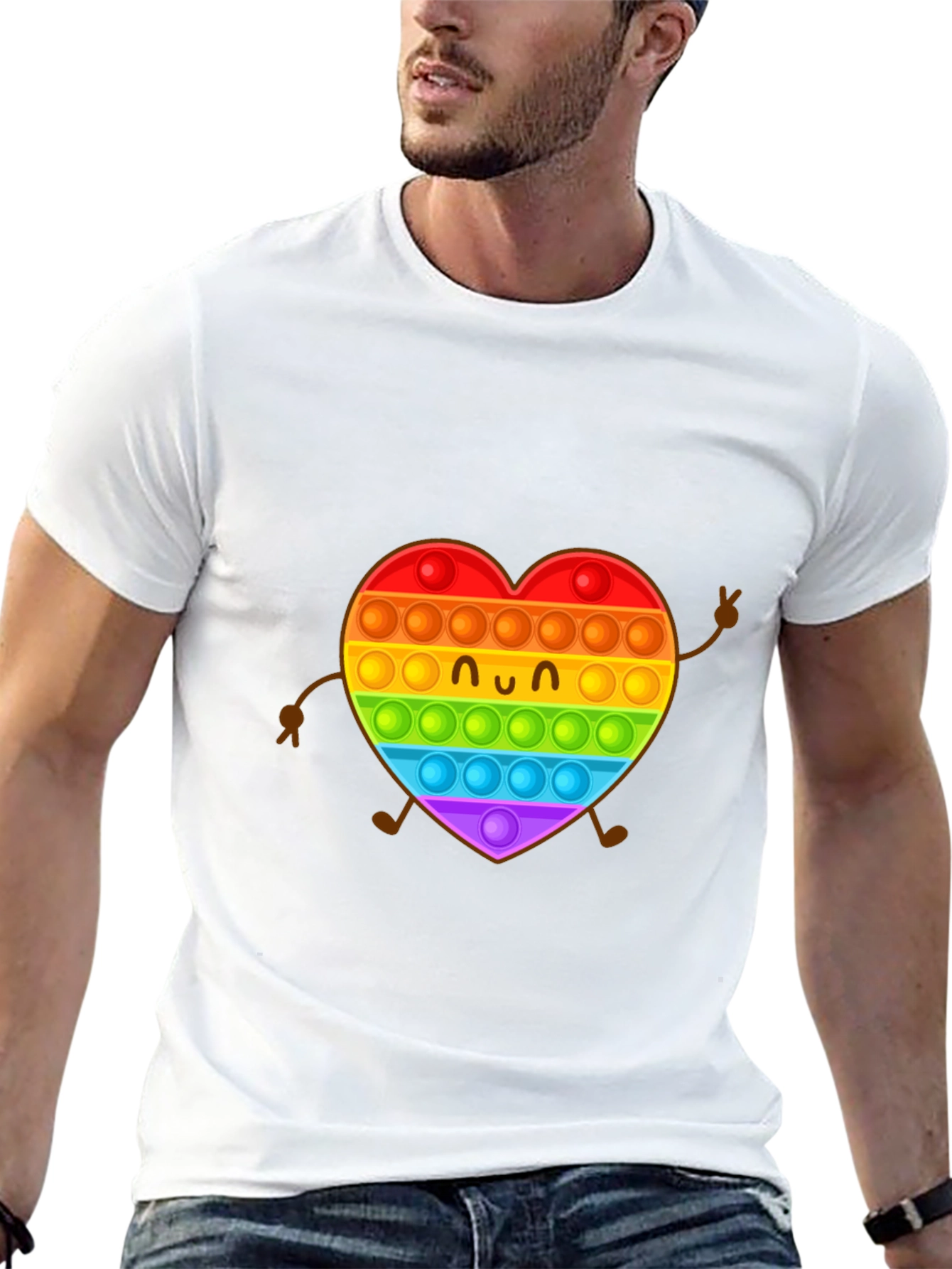 Rainbow Heart Pop It Fidget T-Shirt