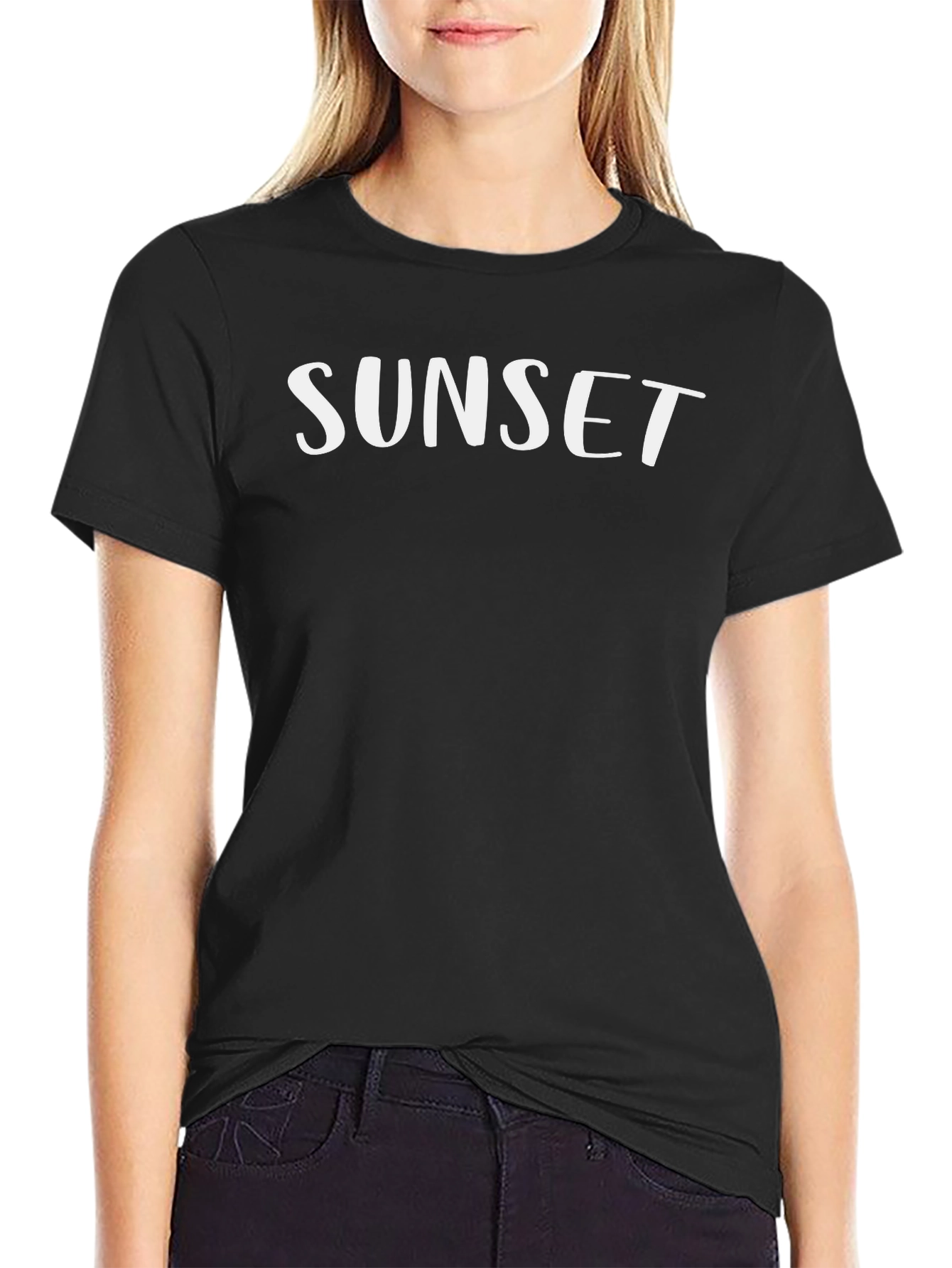 Sunset Graphic Tee - Stylish Black T-Shirt