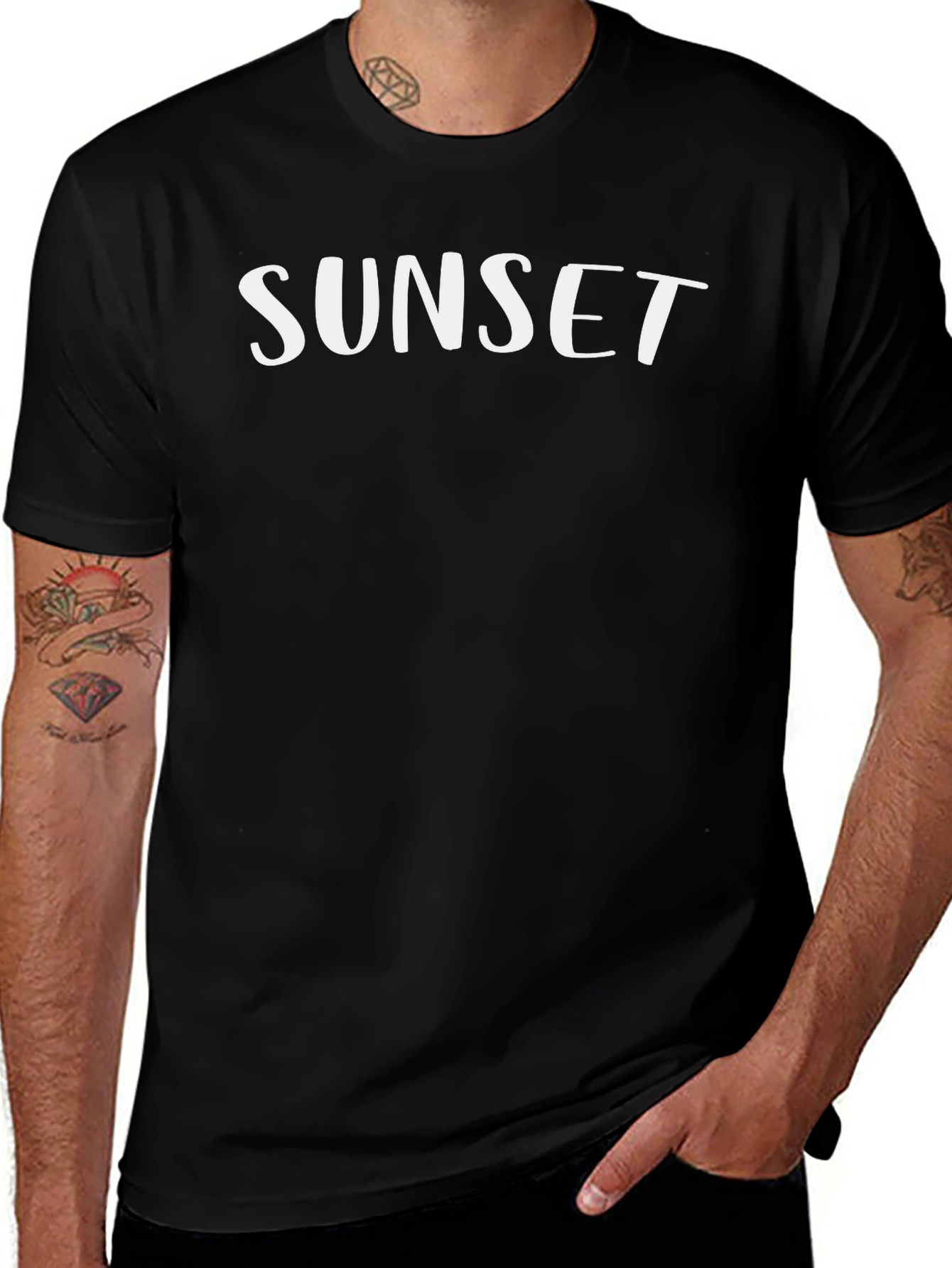 Sunset Graphic Tee - Stylish Black T-Shirt