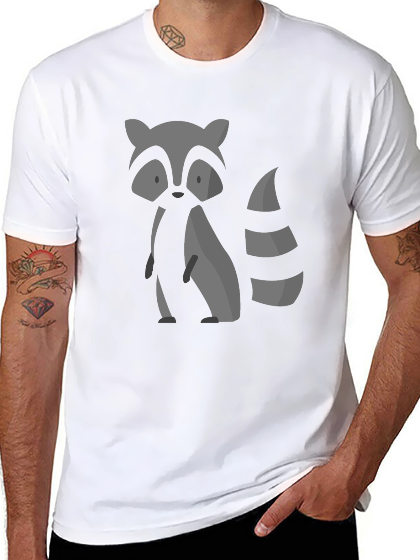 Raccoon Graphic Tee - Mens Black T-Shirt