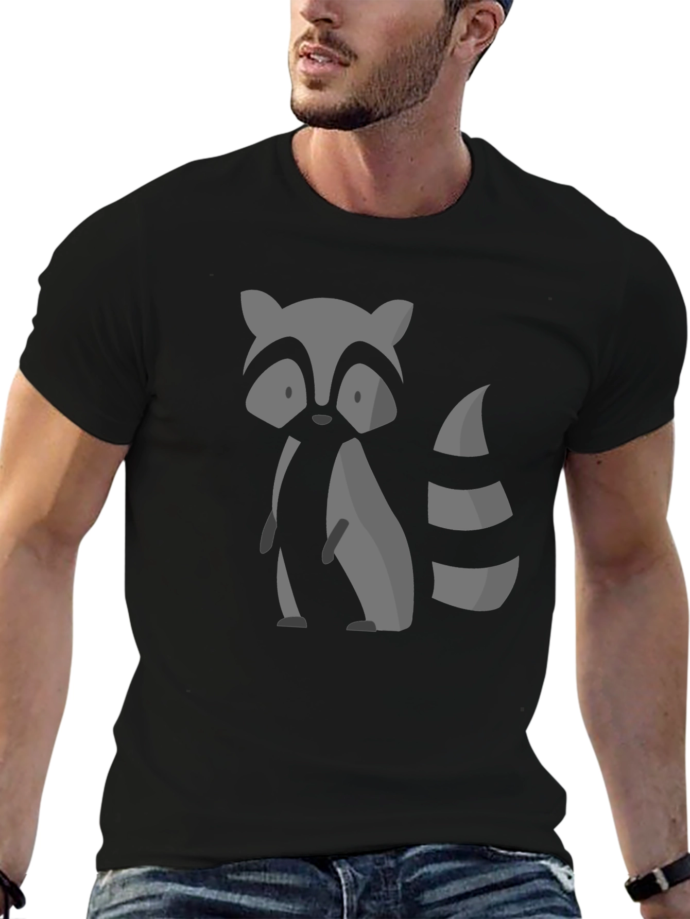 Raccoon Graphic Tee - Mens Black T-Shirt