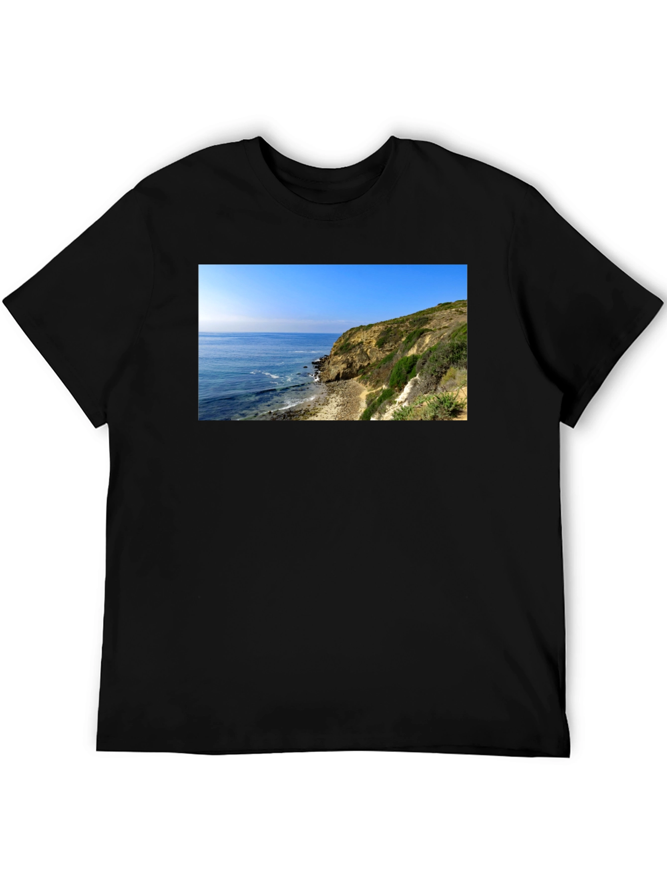 Coastal Cliff T-Shirt - Mens Black Tee