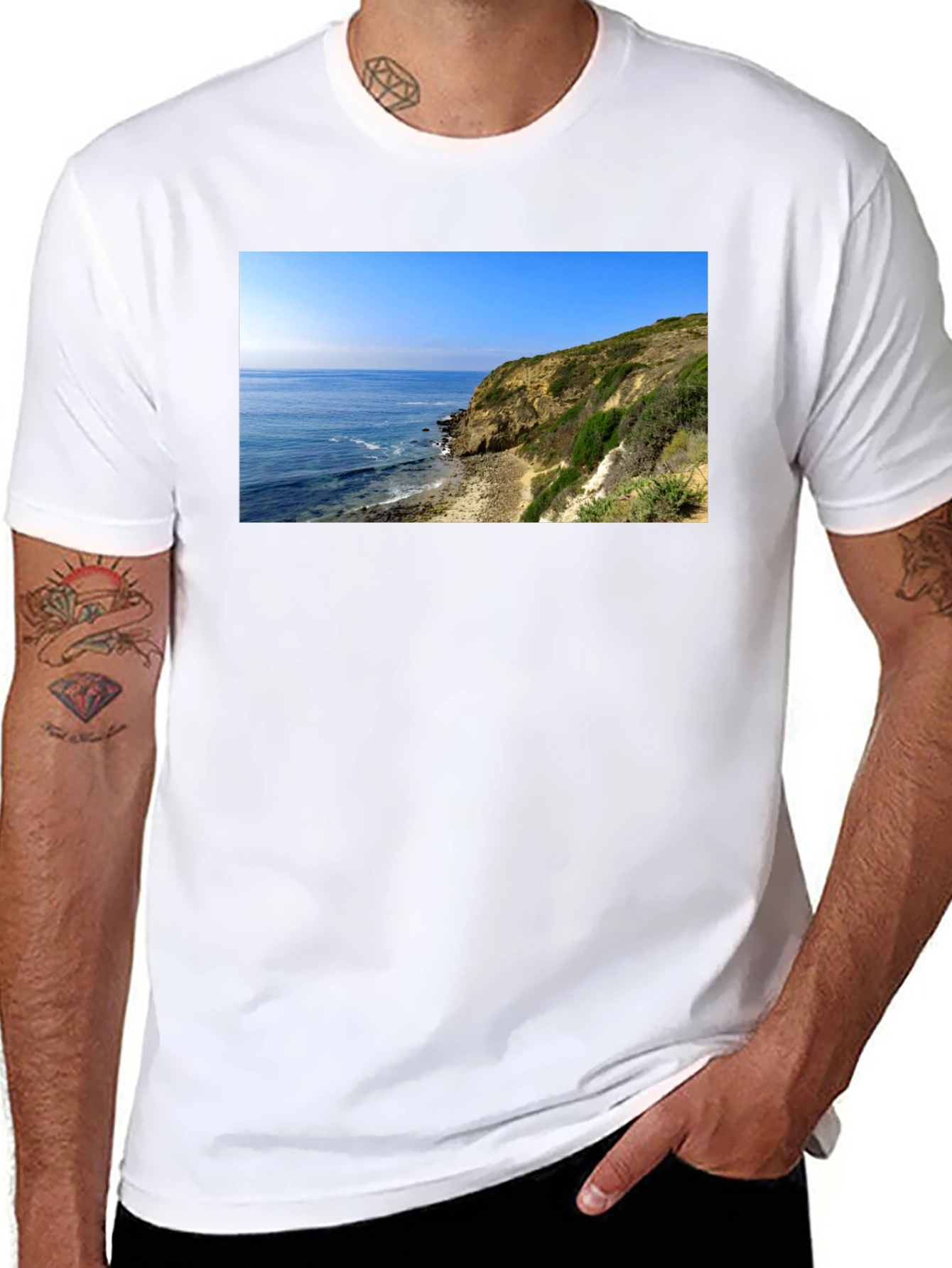 Coastal Cliff T-Shirt - Mens Black Tee