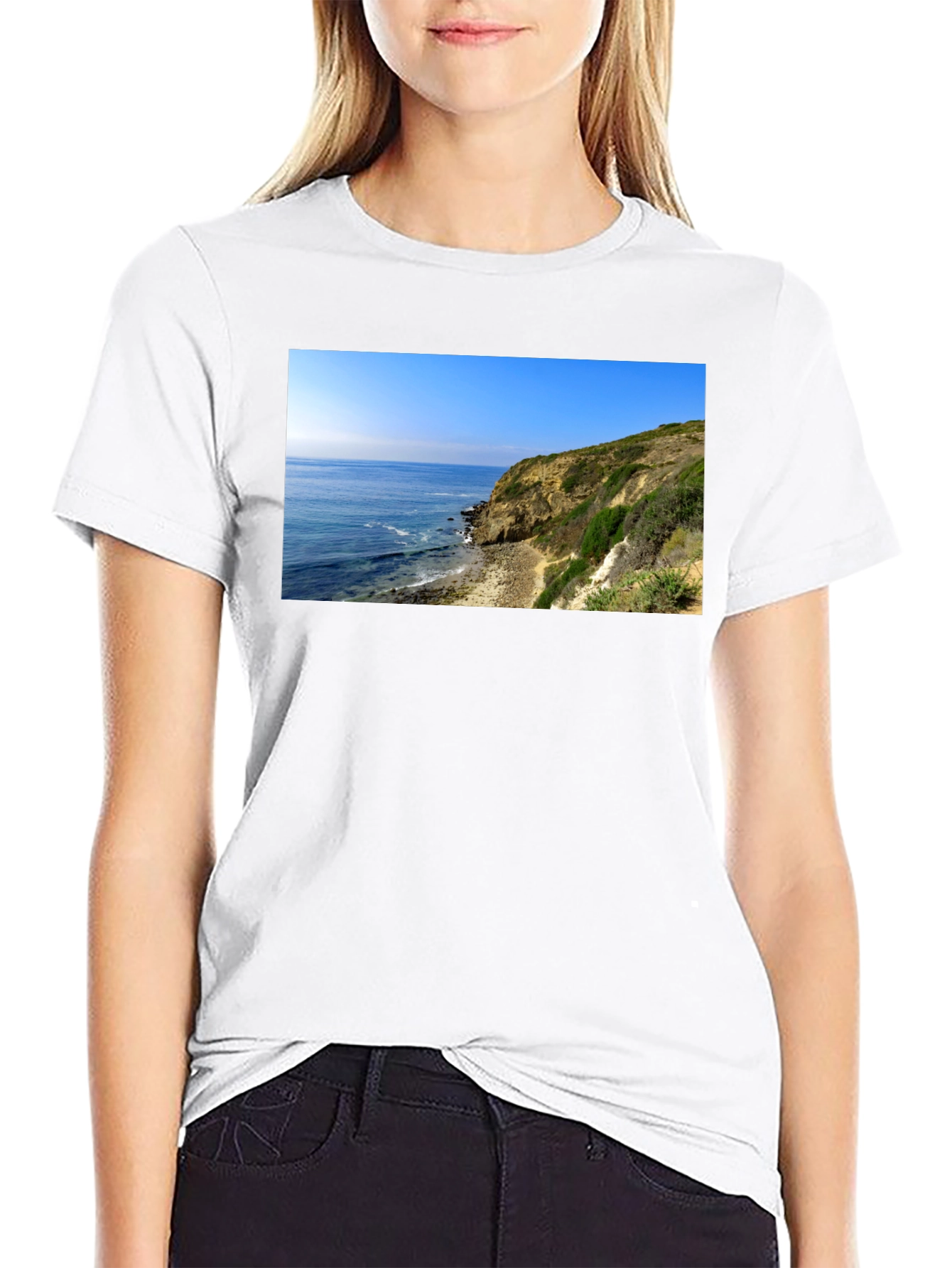 Coastal Cliff T-Shirt - Mens Black Tee