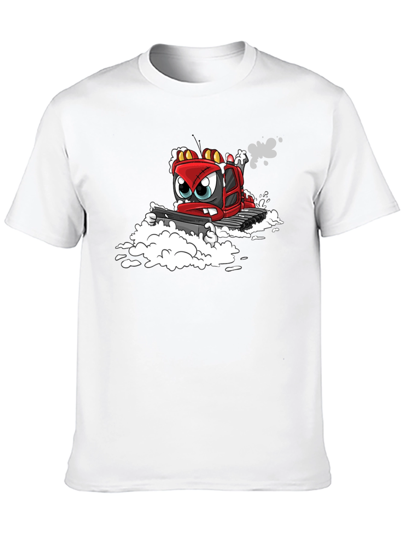Cartoon Snowplow Graphic Tee - Black