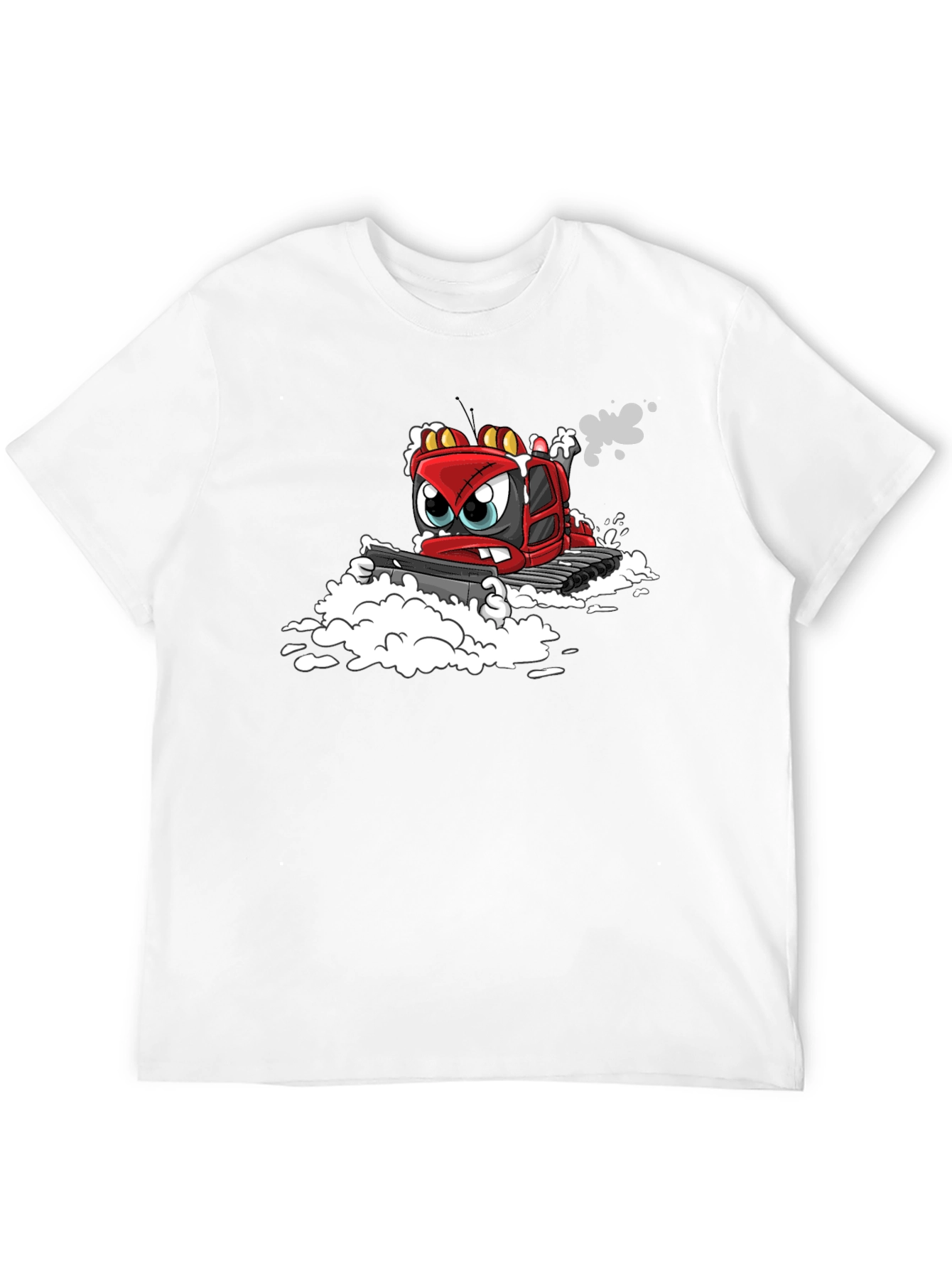 Cartoon Snowplow Graphic Tee - Black