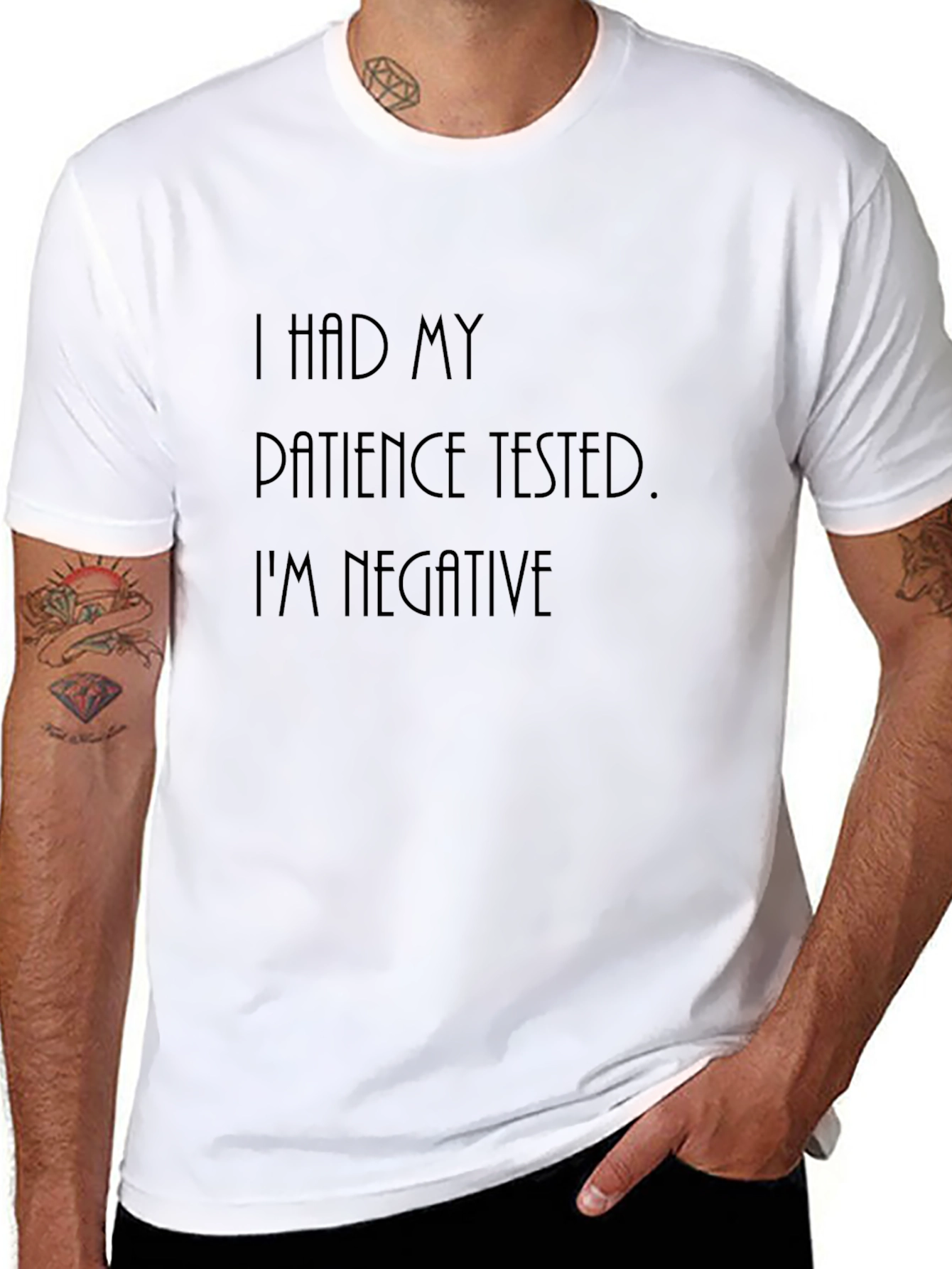 Patience Tested Negative Black T-Shirt