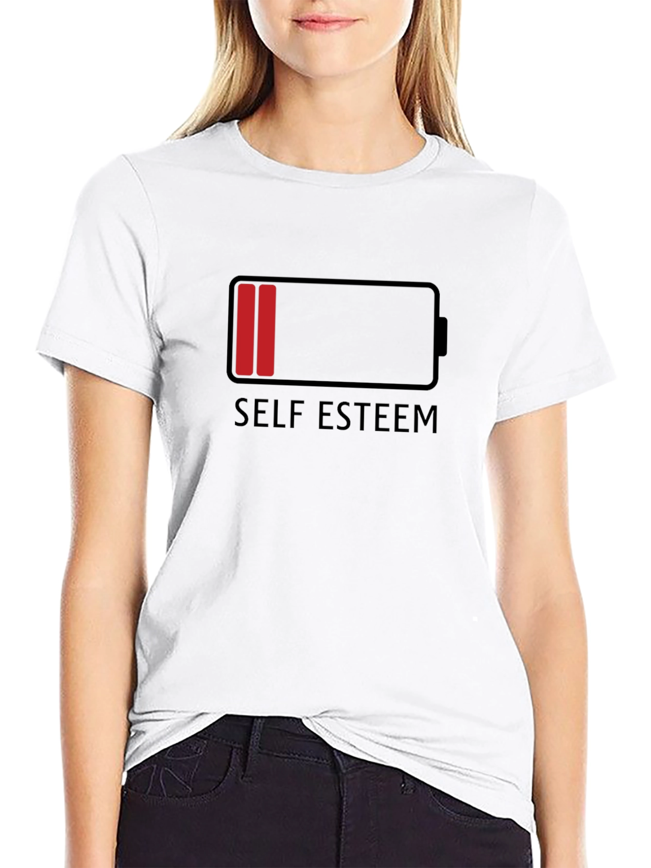 Low Self Esteem Graphic T-Shirt - Black