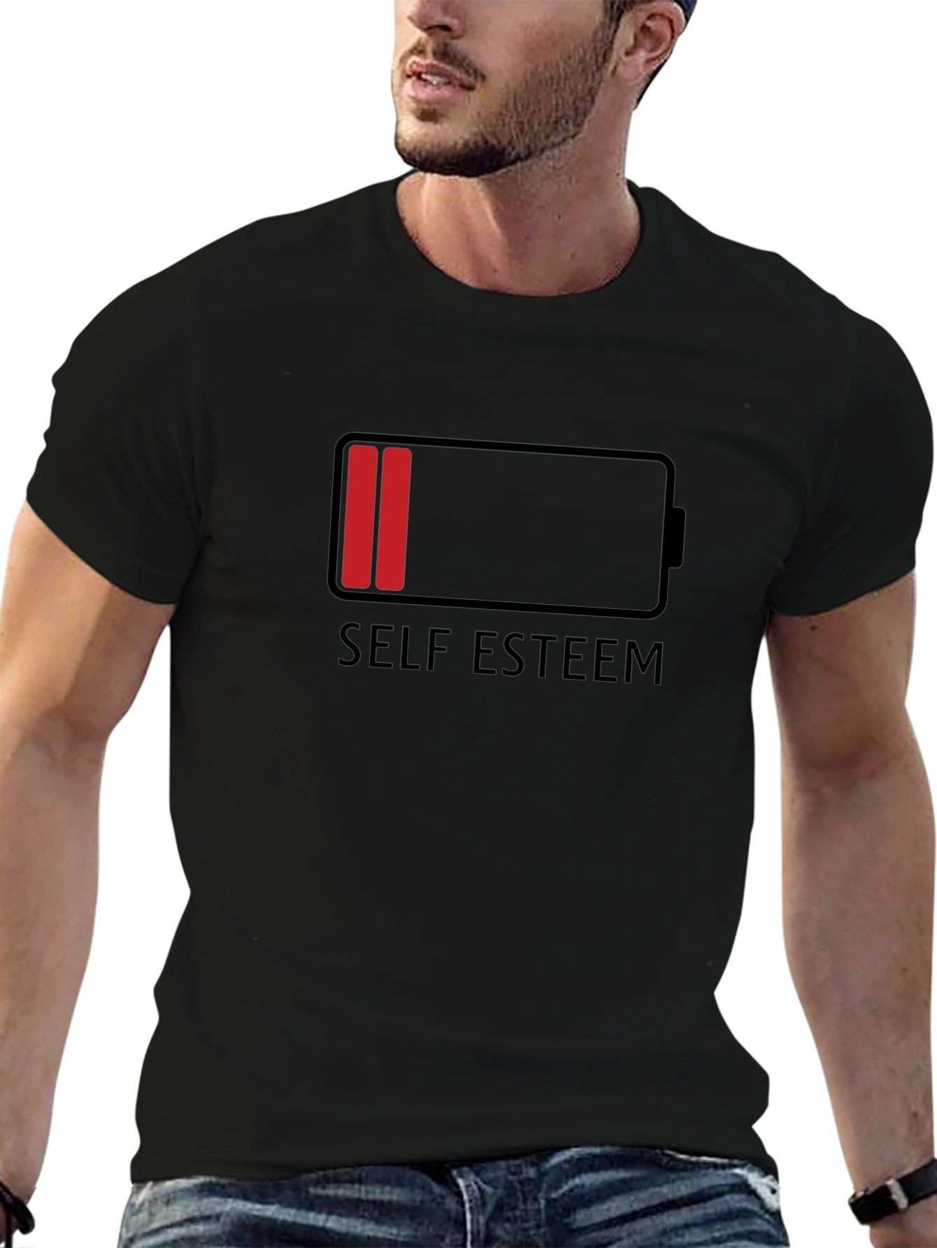 Low Self Esteem Graphic T-Shirt - Black