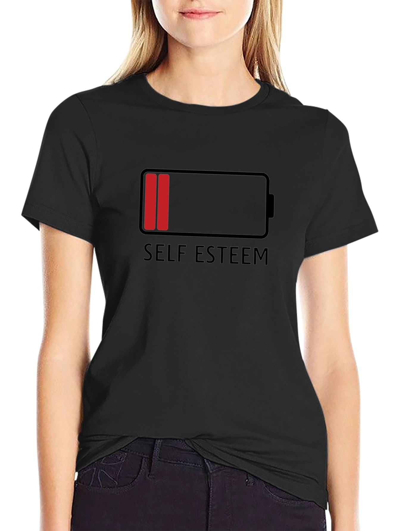 Low Self Esteem Graphic T-Shirt - Black