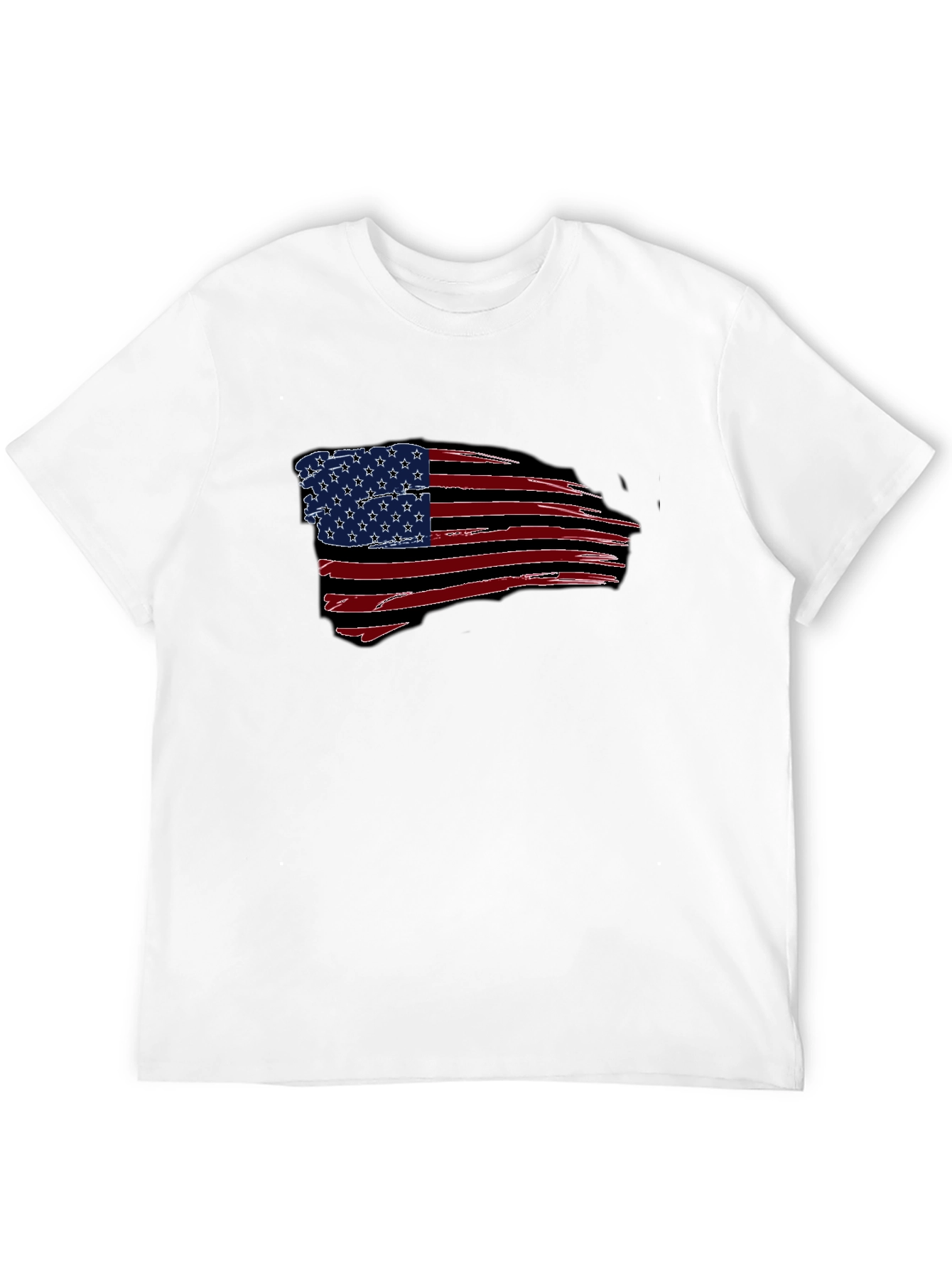 American Flag Graphic Print Black T-Shirt