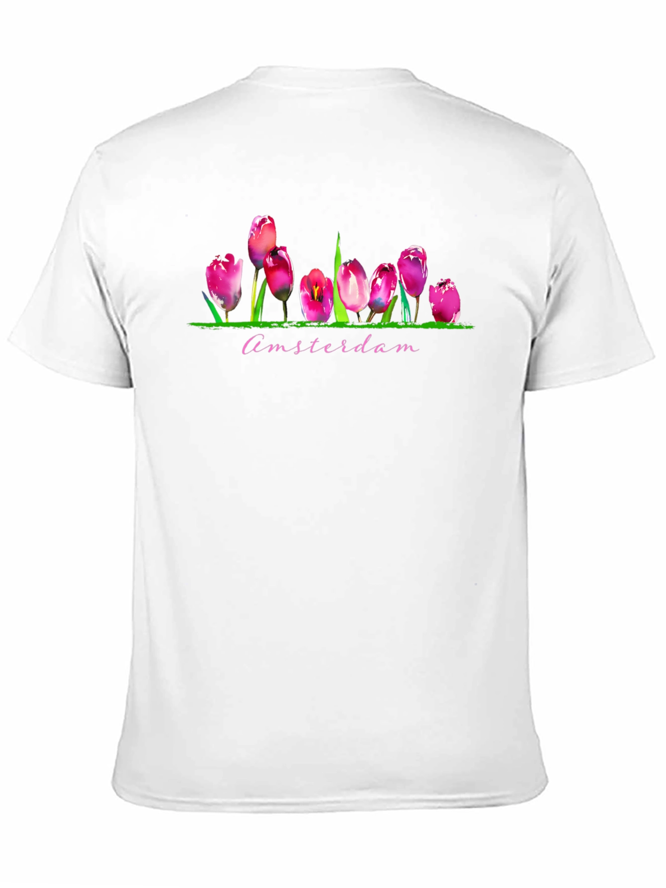 Amsterdam Tulip Graphic Print Mens Black T-Shirt
