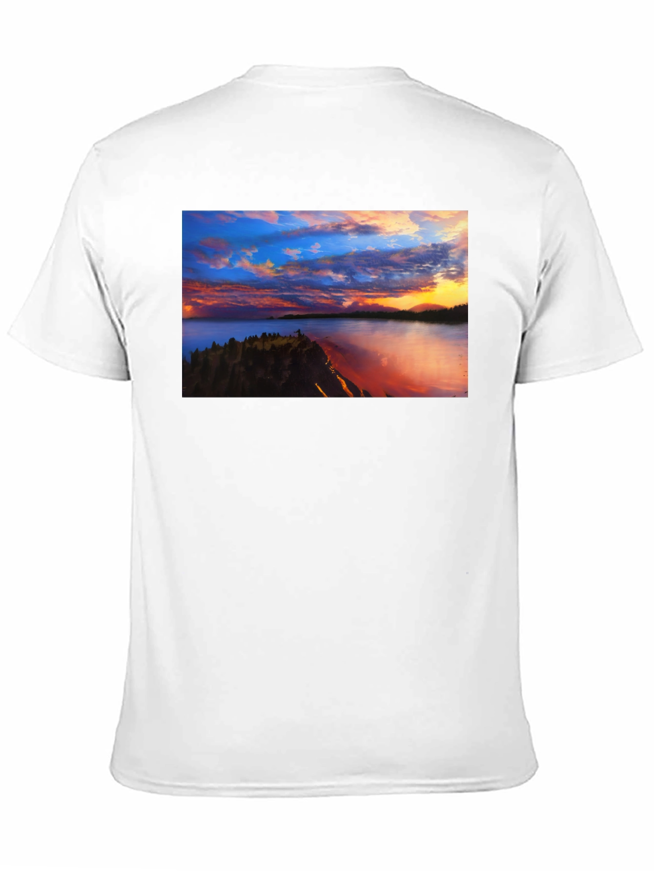 Sunset Lake Graphic Tee - Black Casual T-Shirt