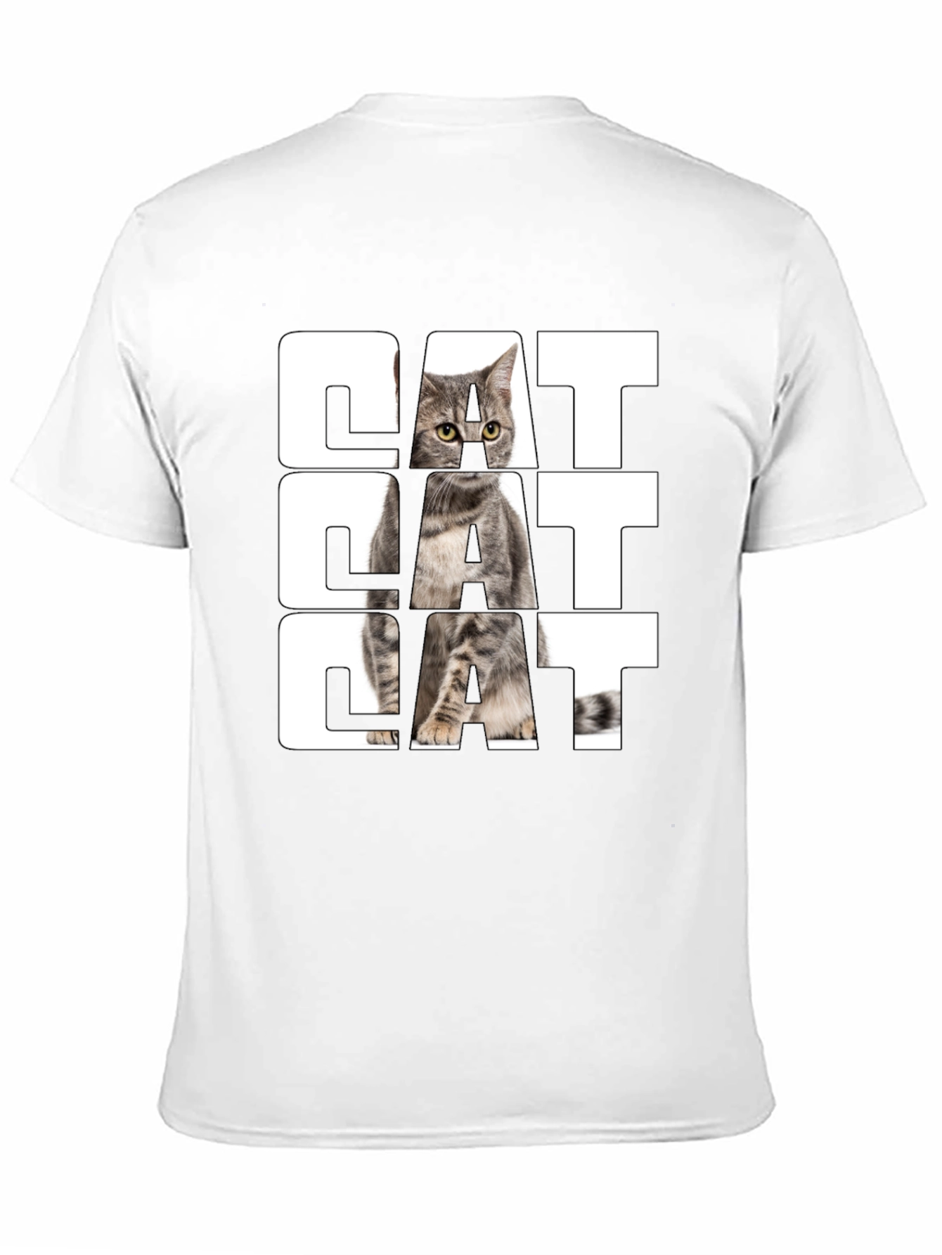 Cat Graphic Print Black T-Shirt