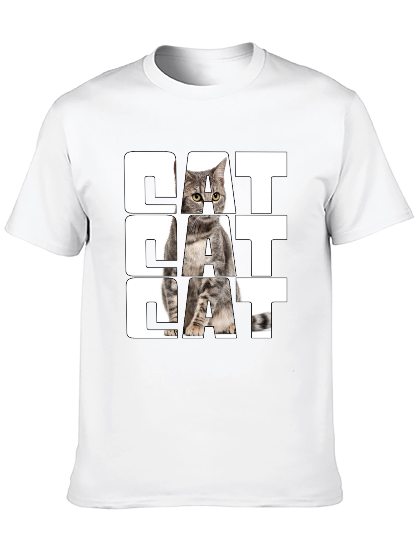 Cat Graphic Print Black T-Shirt