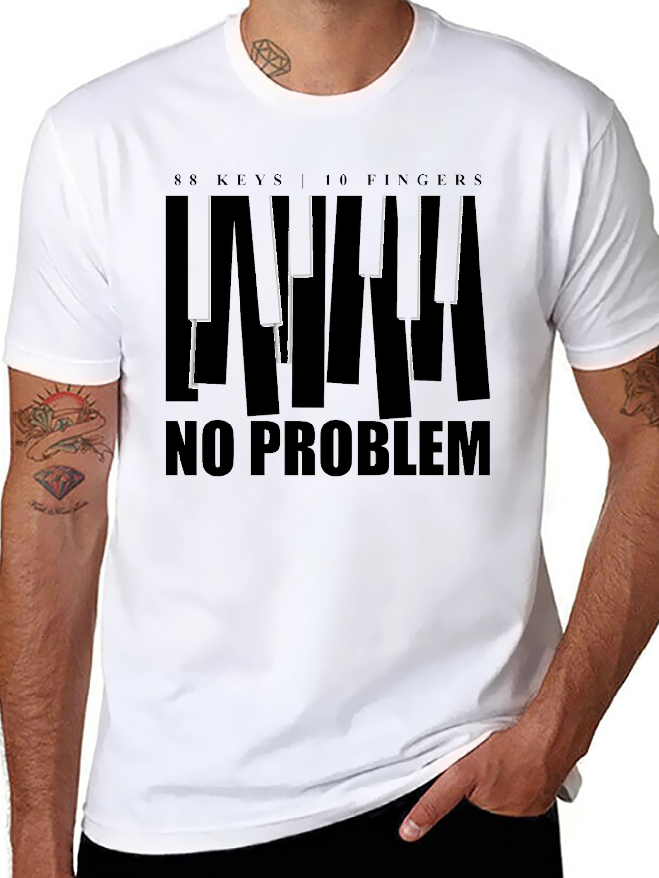 88 Keys No Problem Black T-Shirt