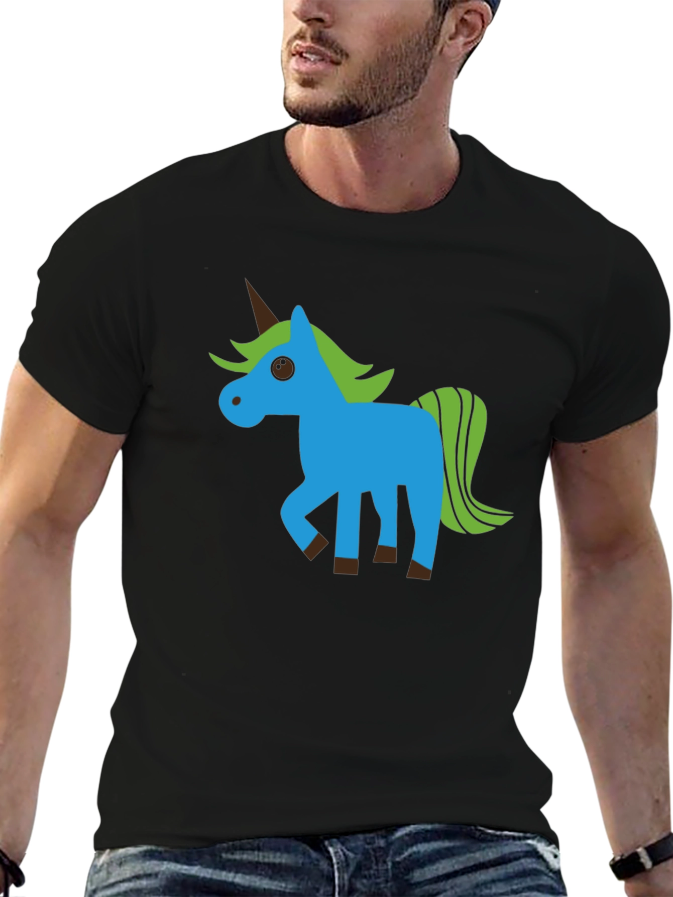 Unicorn Graphic Black T-Shirt