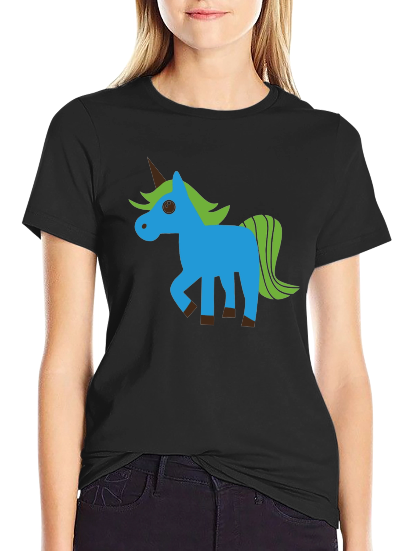 Unicorn Graphic Black T-Shirt