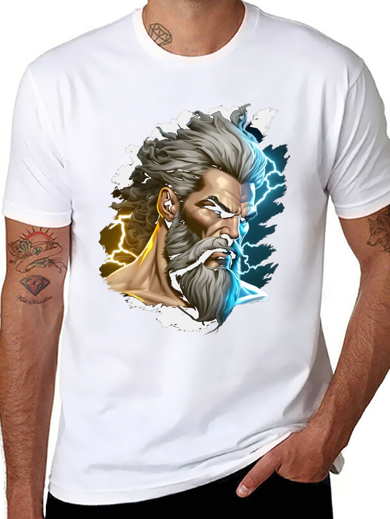 Zeus Graphic Tee - Mythic Thunder God T-Shirt