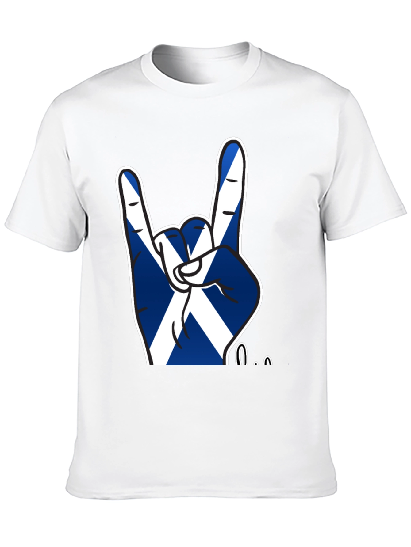 Scotland Flag Rock On Hand Gesture T-Shirt