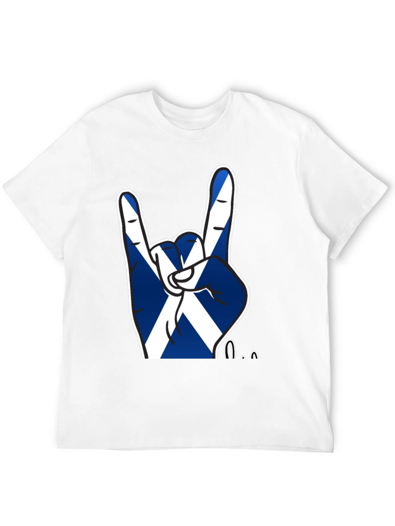 Scotland Flag Rock On Hand Gesture T-Shirt