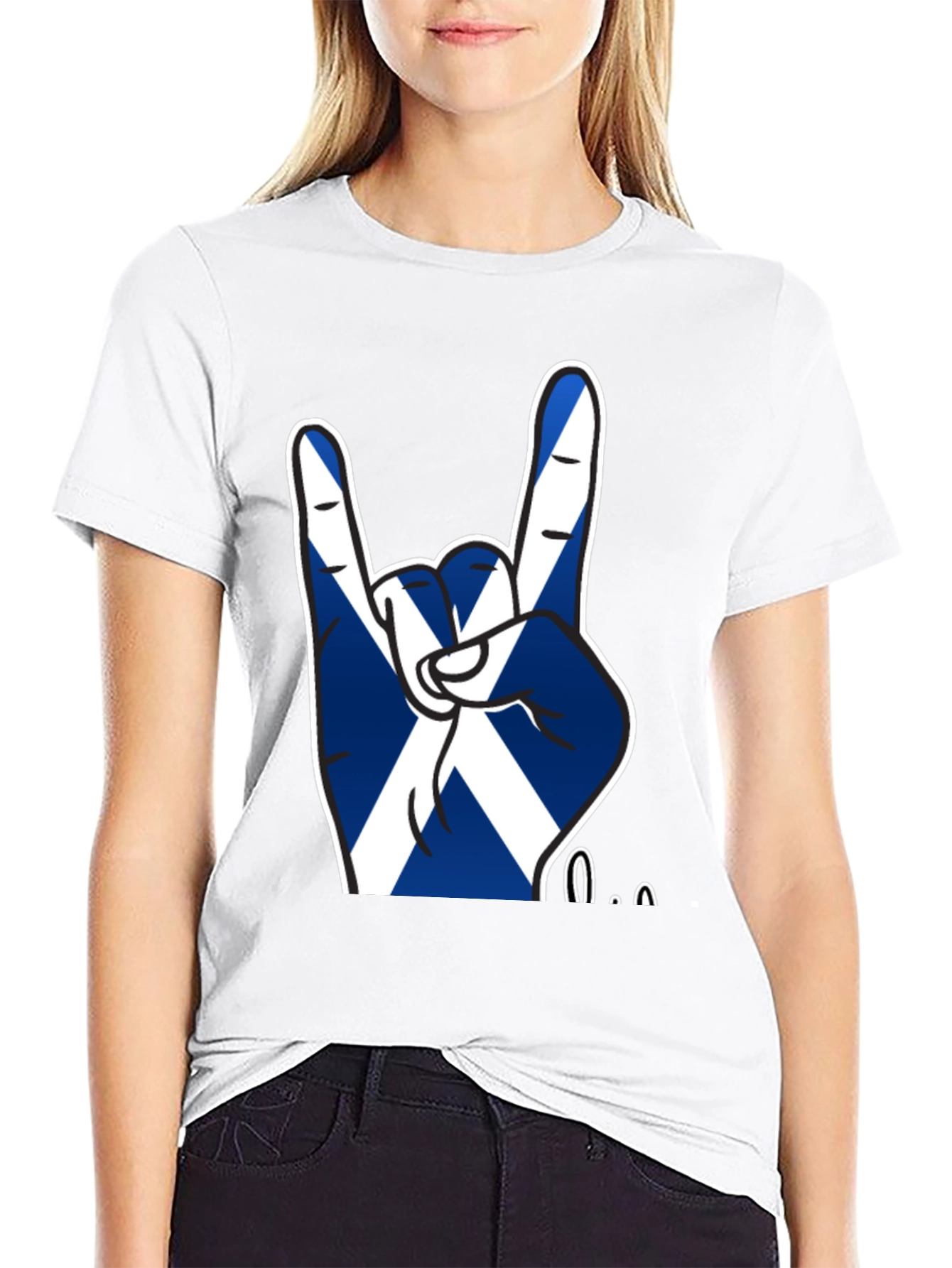 Scotland Flag Rock On Hand Gesture T-Shirt