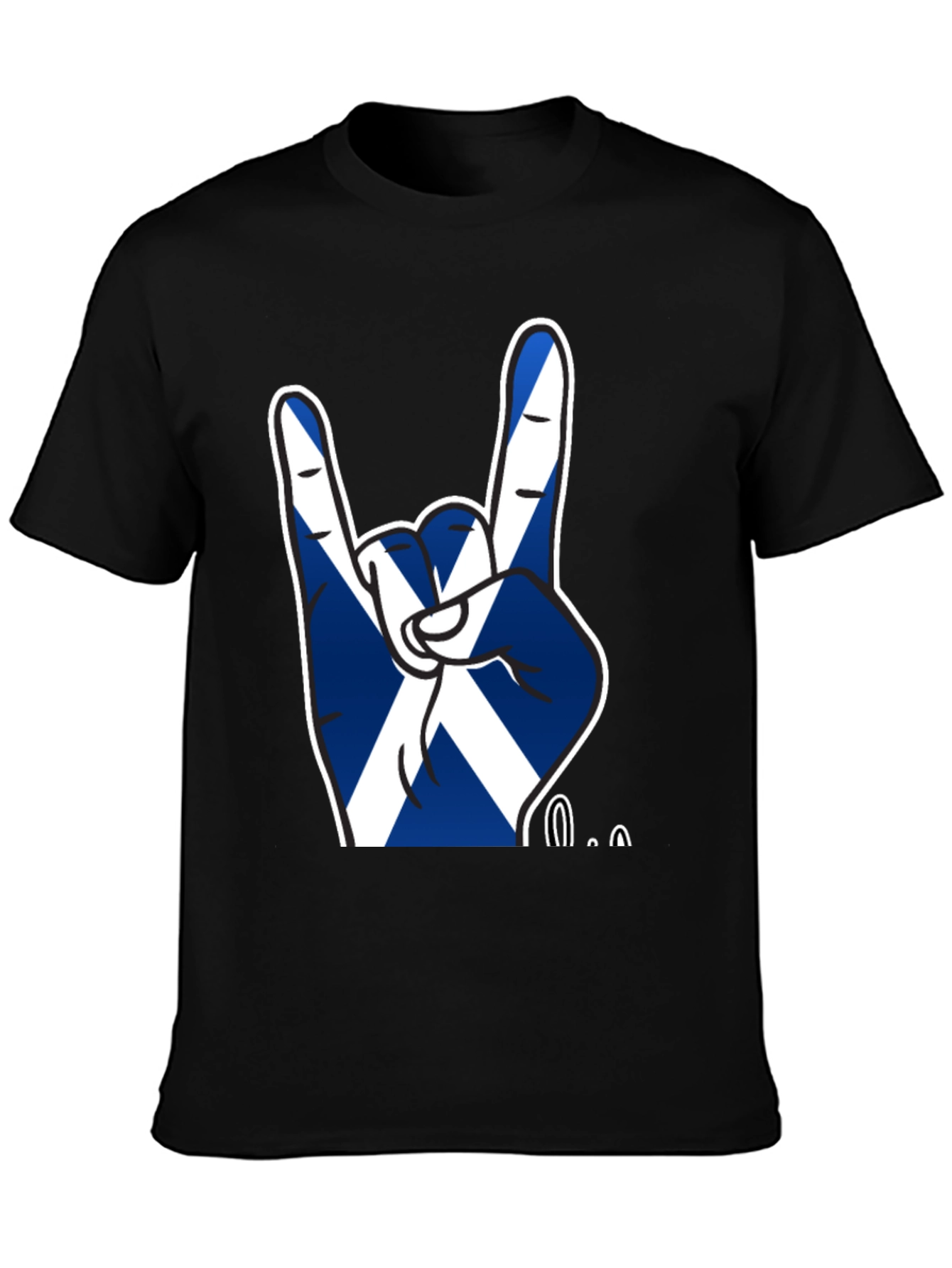 Scotland Flag Rock On Hand Gesture T-Shirt